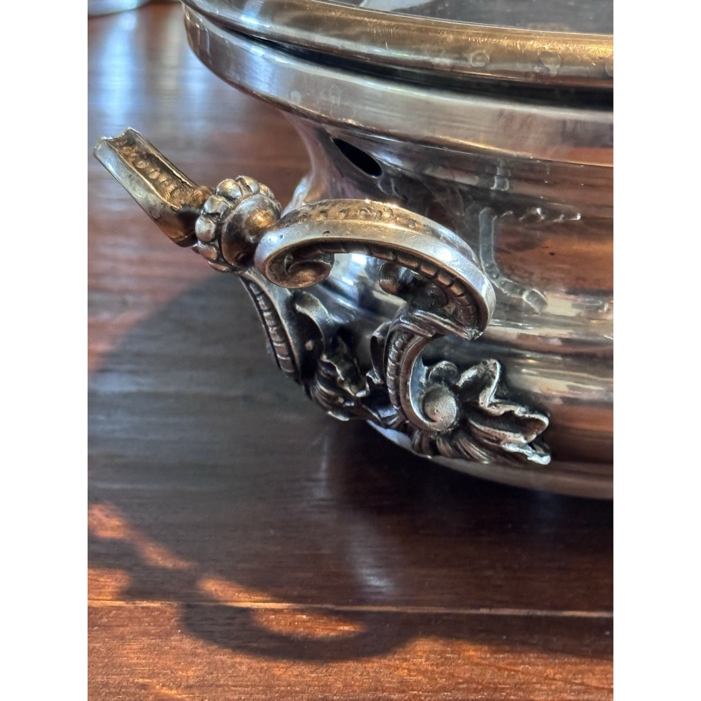 Antique French Silver Plate Entrée Warmer Footed CASSES & Cie