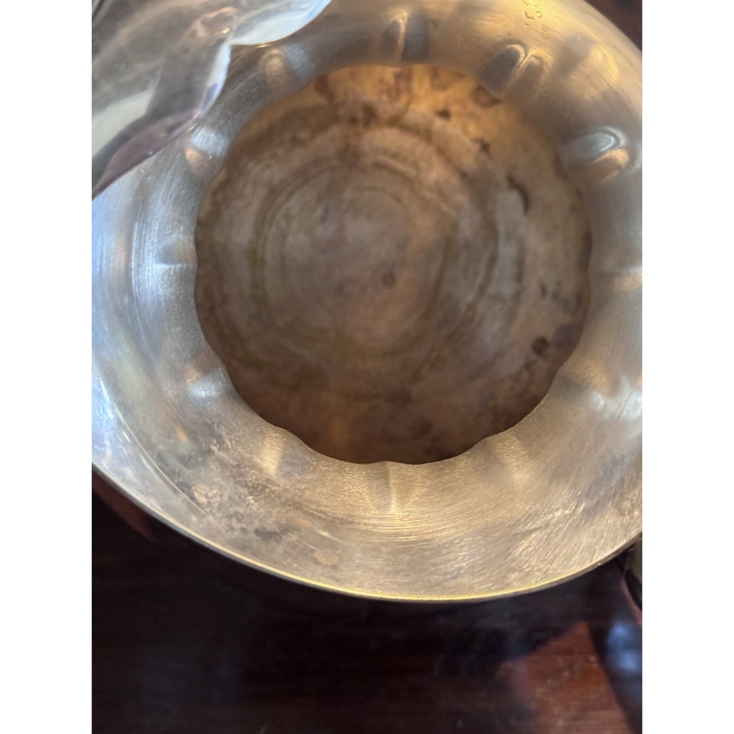 Silverplate Pitcher Ice Lip Chippendale Style Water Jug Barware 8” Vintage