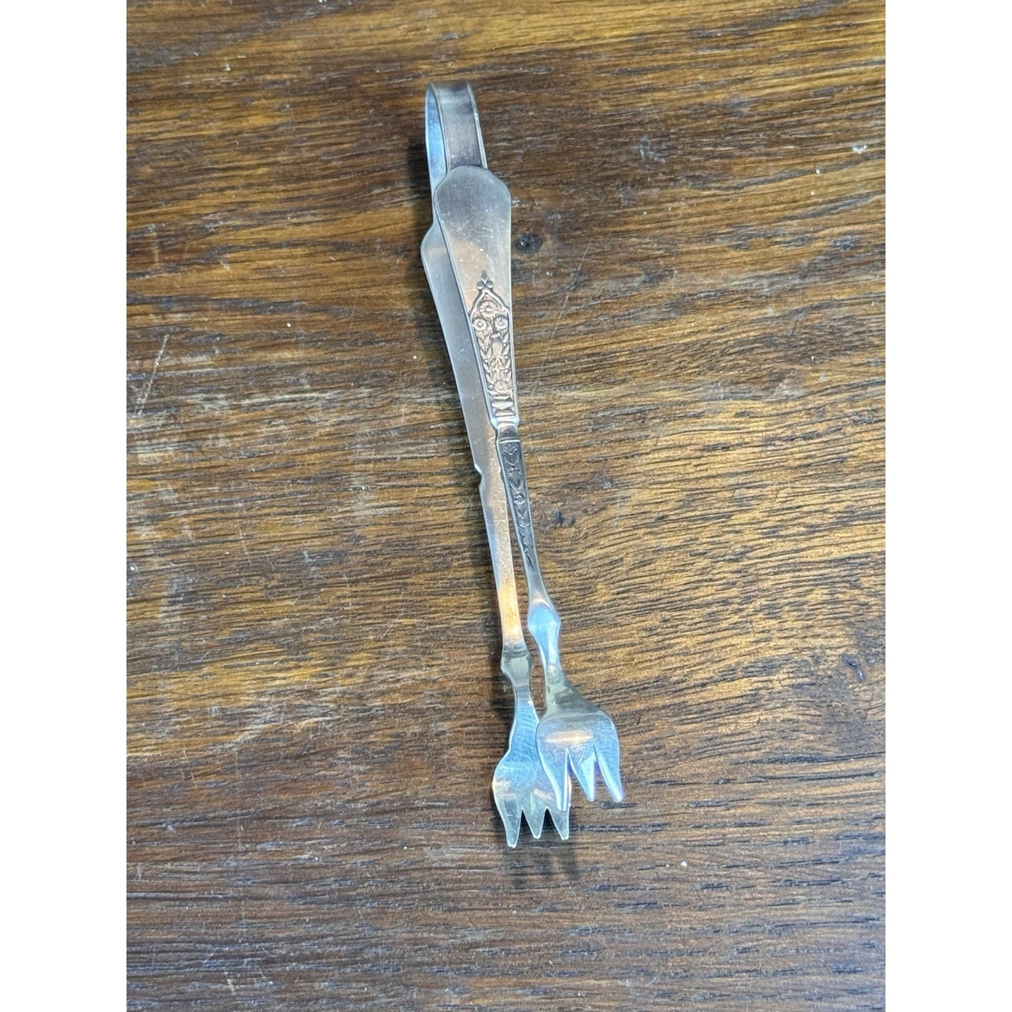 Antique Silverplate Sugar Tongs Reed & Barton Aesthetic Movement Bird Floral 5”