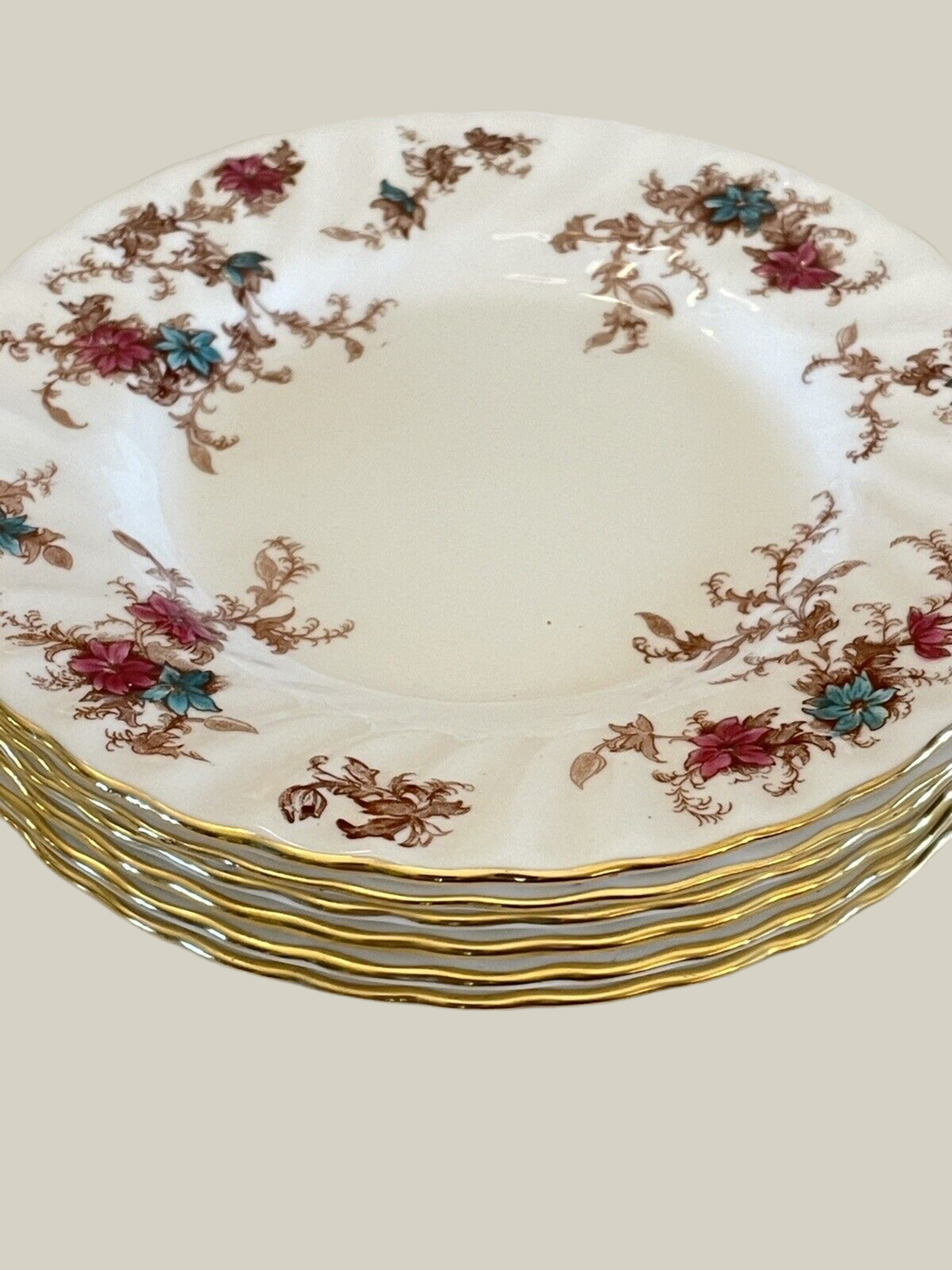 6 MINTON Ancestral Bread Plate 6.25” Wreath Backstamp VINTAGE