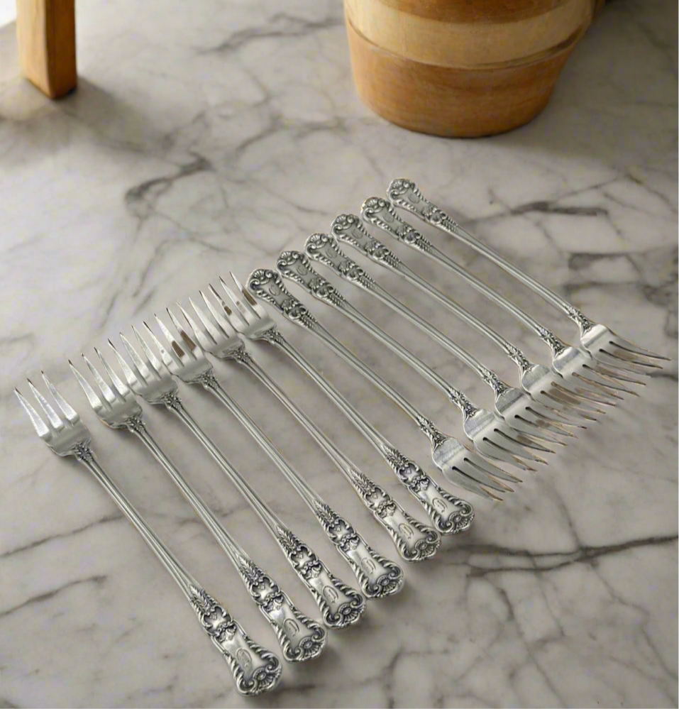 Set of 12 ANTIQUE Cocktail Forks Gorham RICHMOND 1897 Monogram D RARE‼️