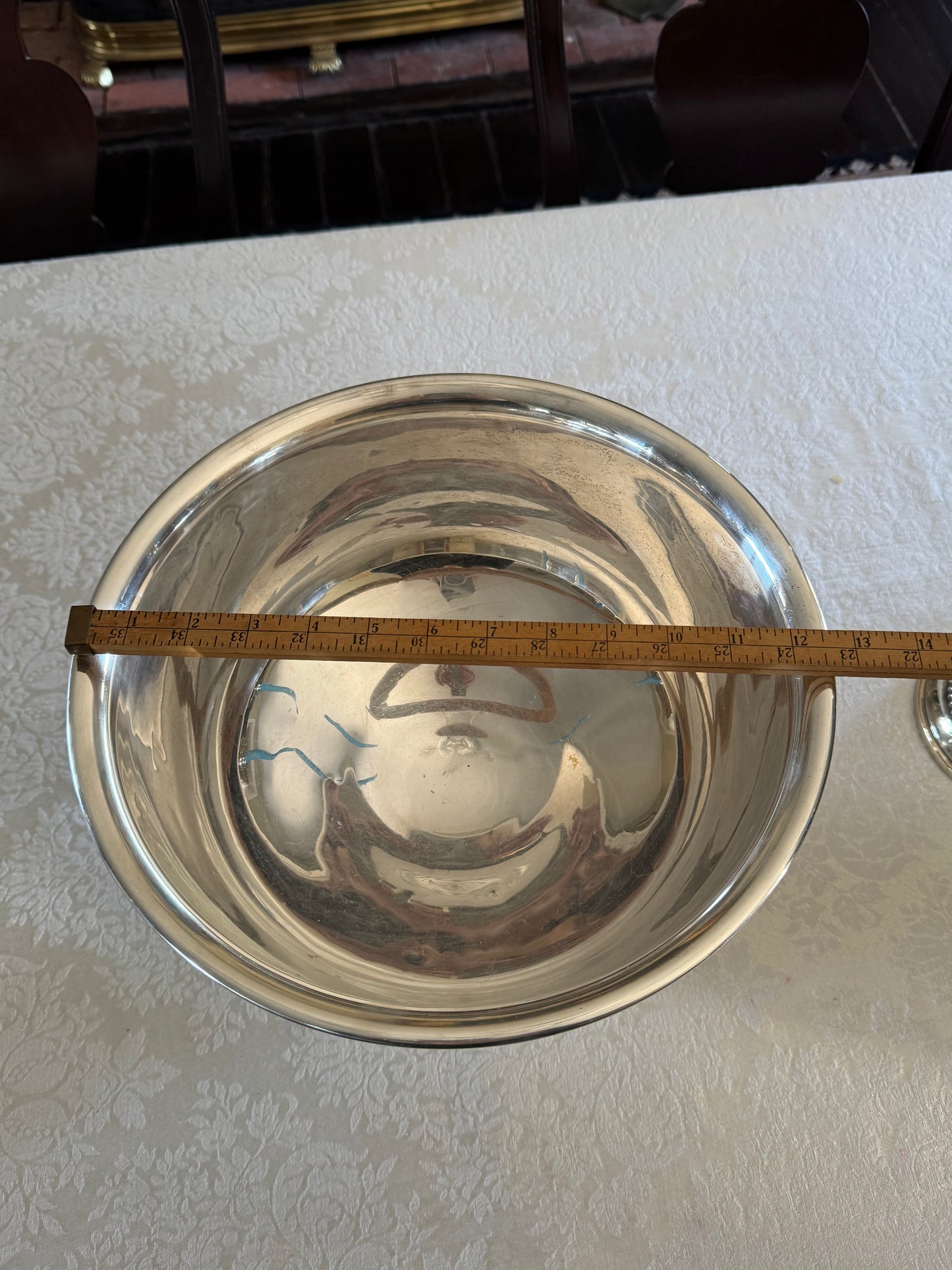 Vintage Silverplate Punch Bowl LARGE Wine Cooler Lion Head Ring Handles Rogers