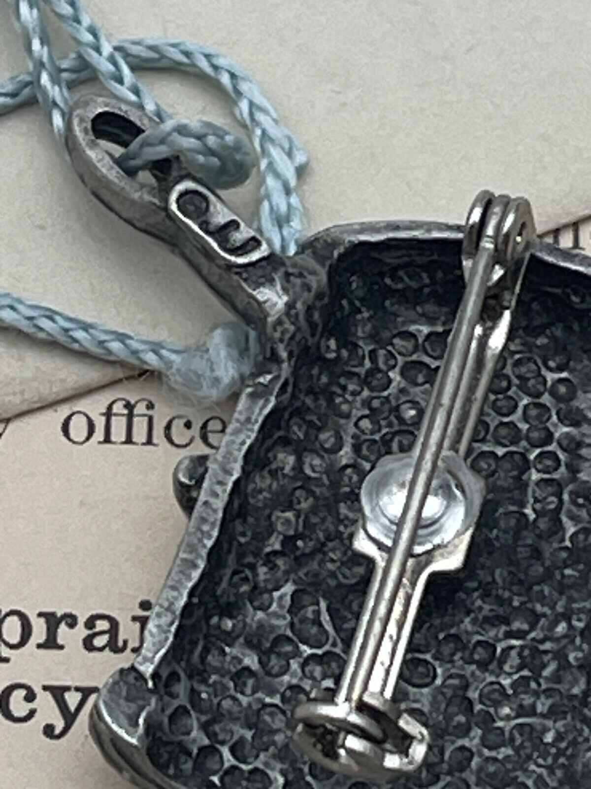 Vintage Pewter Thimble with Needle and Thread Brooch By J J Novelty Brooch
