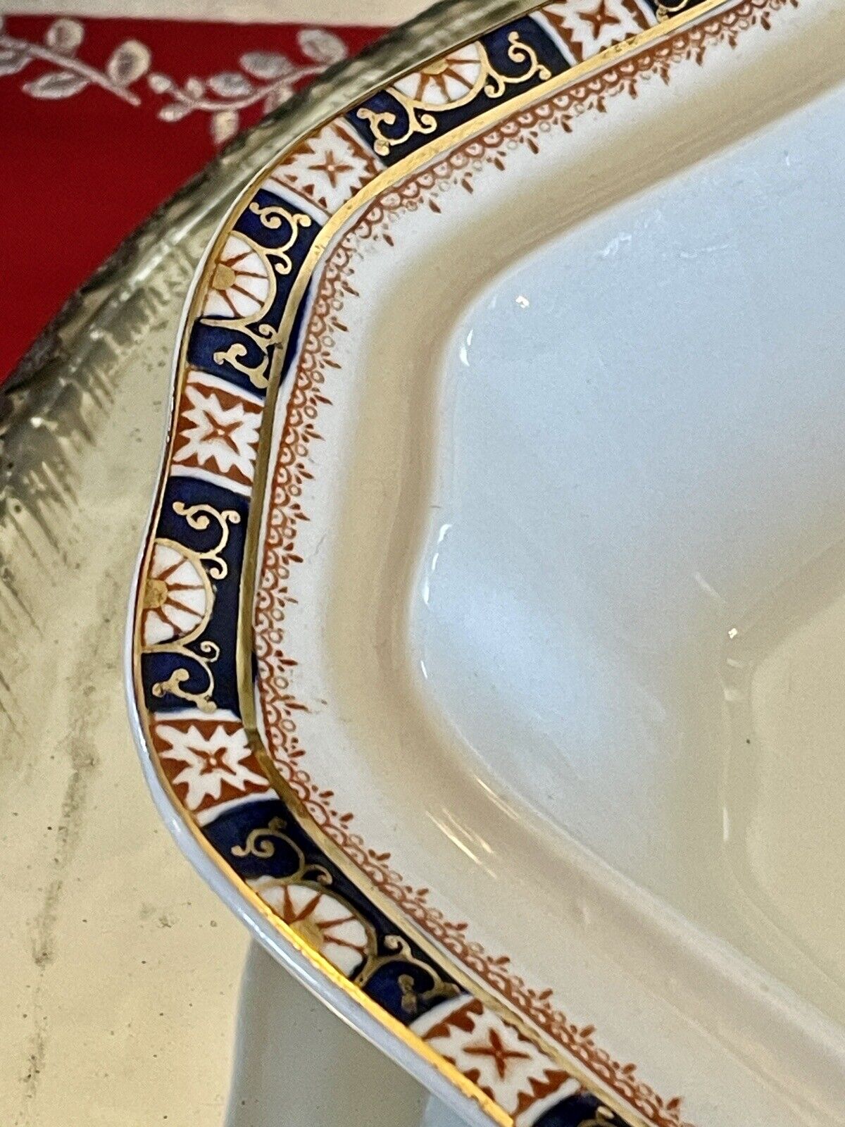 ANTIQUE Wood & Sons England WINDSOR Semi Porcelain Cobalt Vegetable Tureen LIDDED