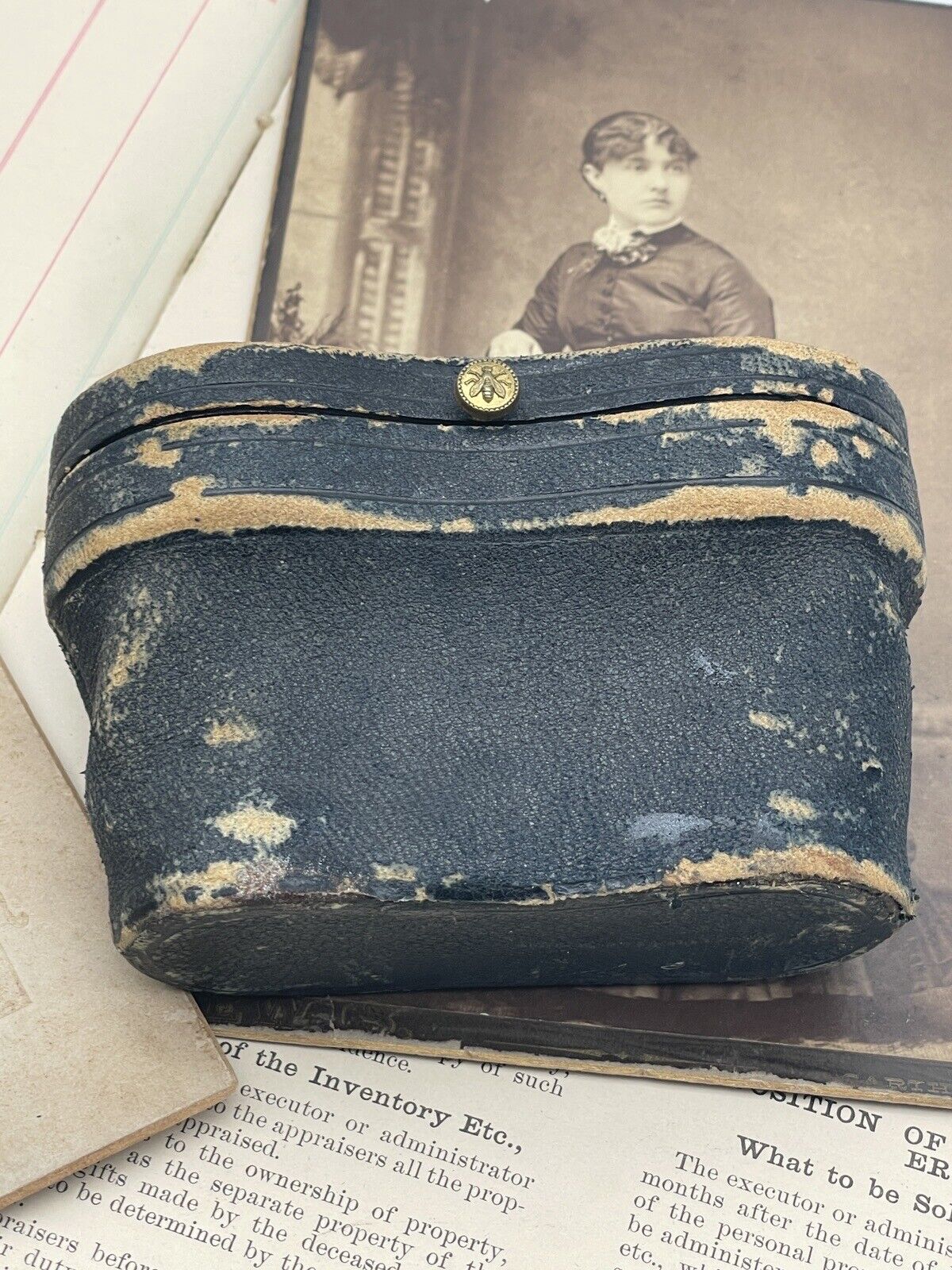 Antique Opera Glasses FRENCH Paris Duchess X3 Brass MOP In Original Case