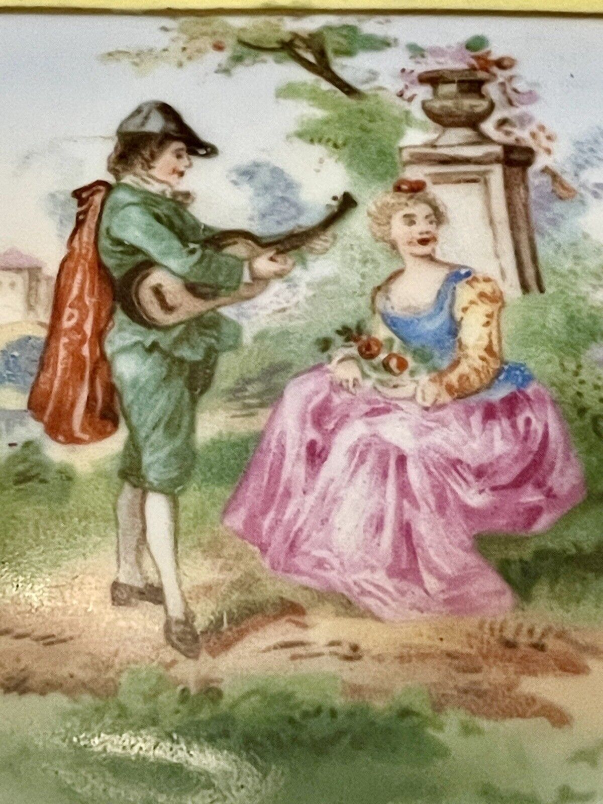 Antique Limoges Style Box Courting Couple Graf Von Henneberg JLMENAU