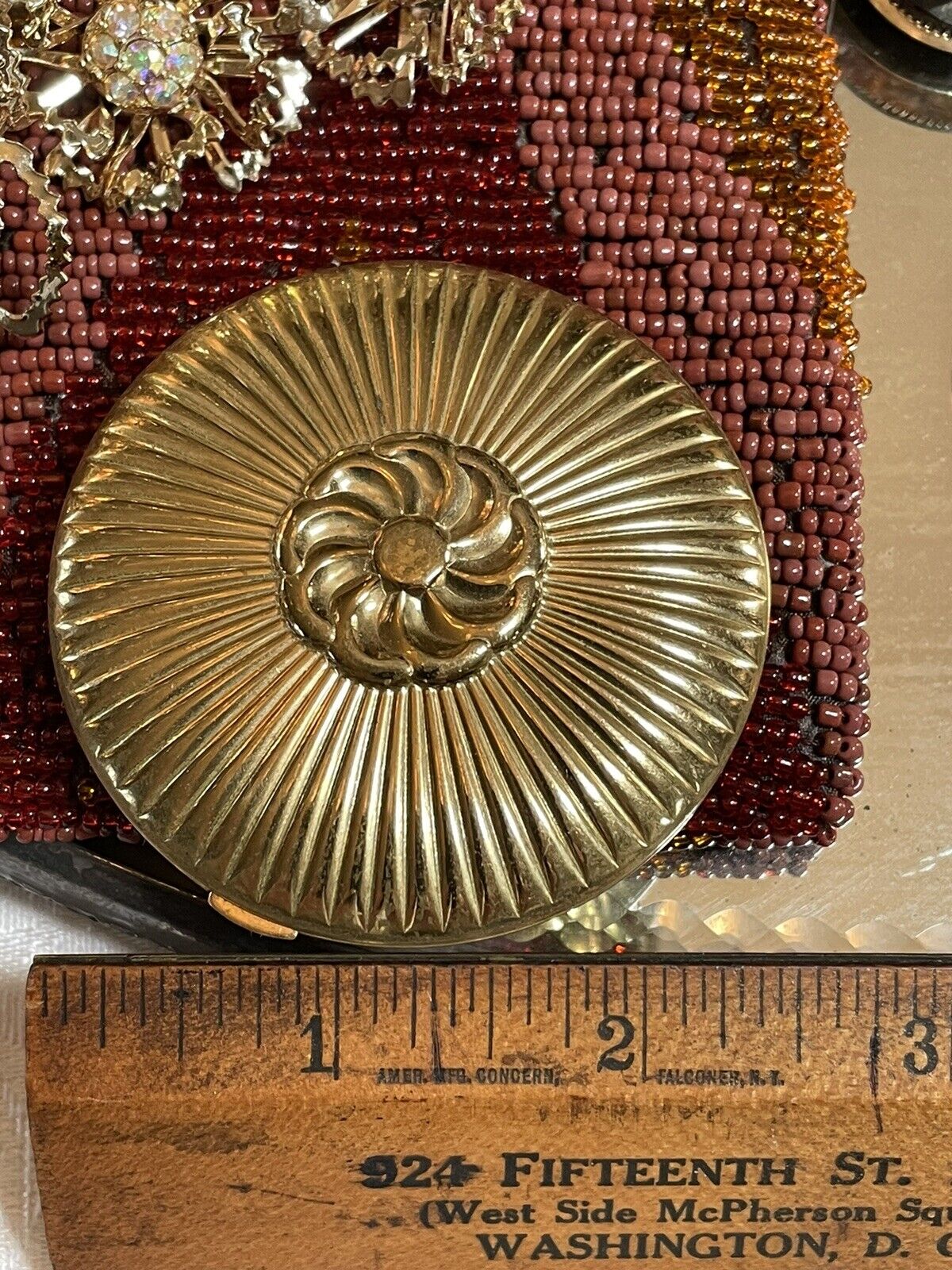 VINTAGE Compact Richard Hudnot Gold Tone no Powder Estate Find