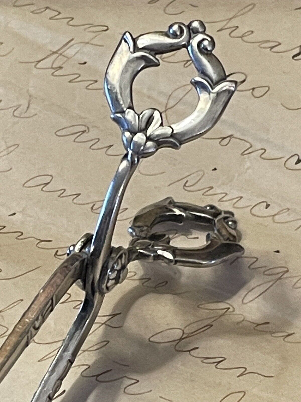 Sterling Sugar Tongs Nips Denmark NO MONOGRAM Cohr