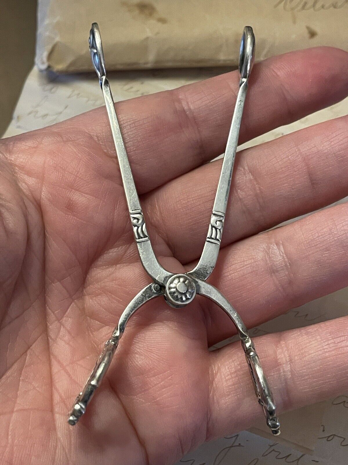 Sterling Sugar Tongs Nips Denmark NO MONOGRAM Cohr