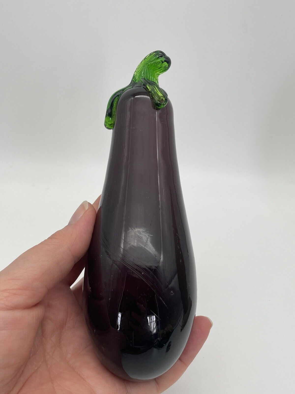 Murano Style Hand Blown Egg Plant Vintage Vegetable MCM