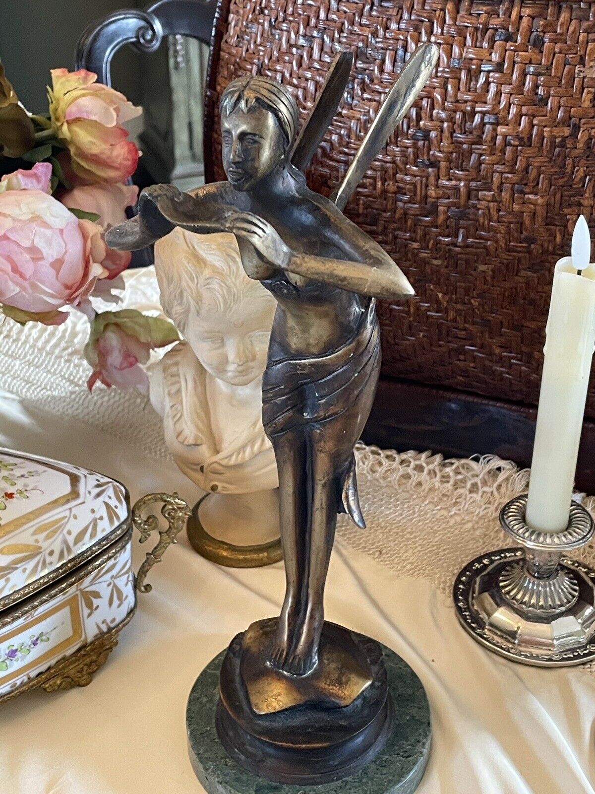Bronze Fairy Figurine After Paul Armand Bayard De La Vingtrie "Enchanted Spirit"