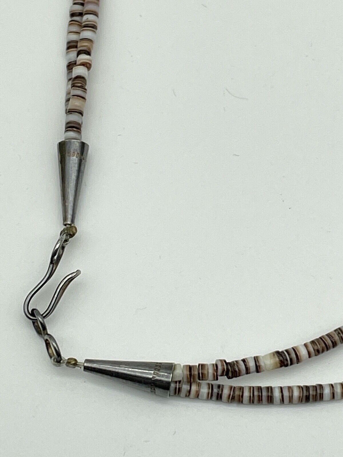 Vintage 2 Strand Turquoise Nugget Necklace With Olive Shell Heishi