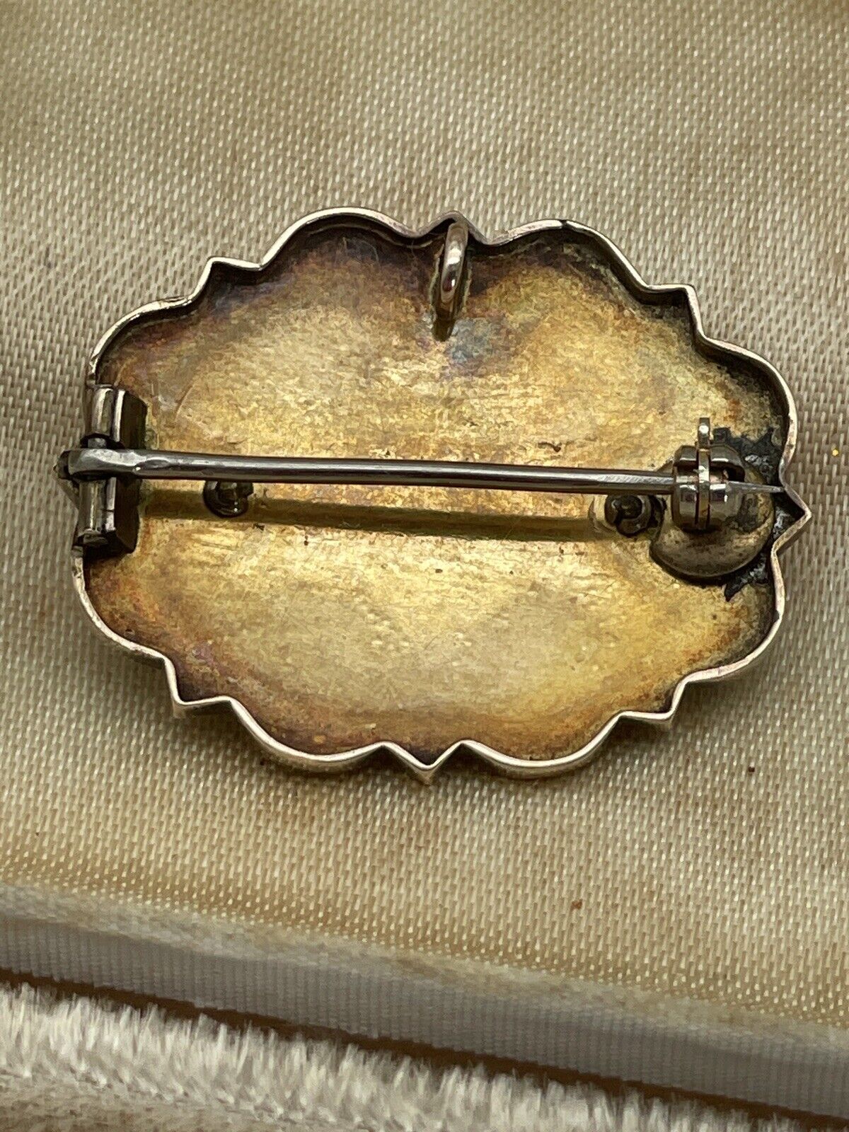 Antique Victorian Gold Brooch Pendant Seed Pearl 10kt Gold Tested