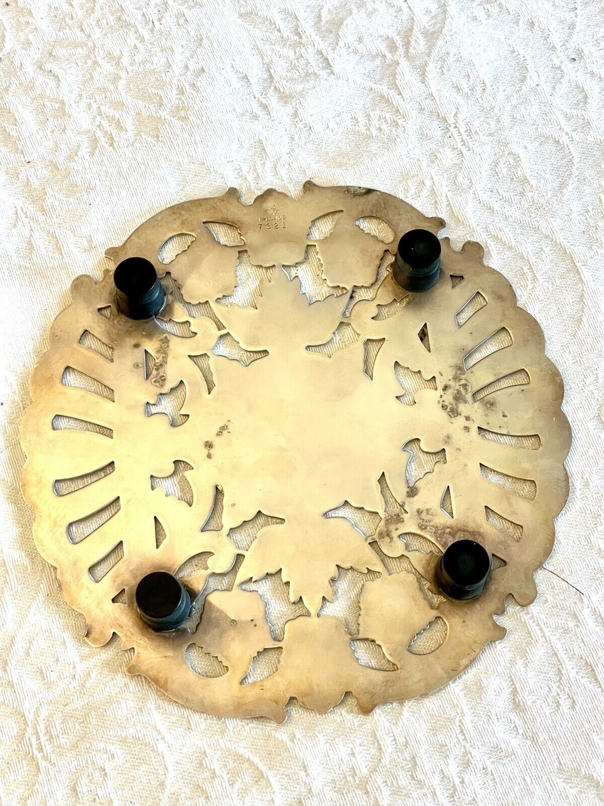 Trivet Reticulated & Chased By WALLACE Silverplated Substantial