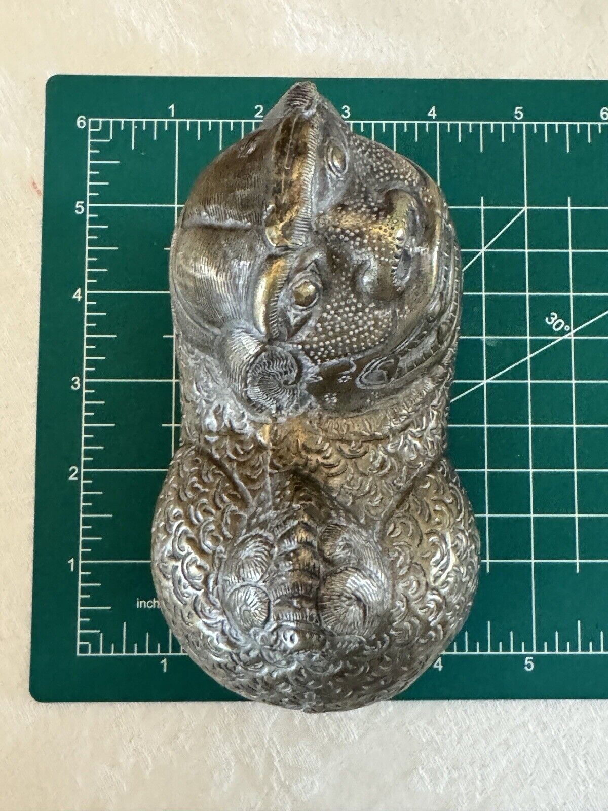 VINTAGE Foo Lion Dog “Betel Nut” Container Box Metal