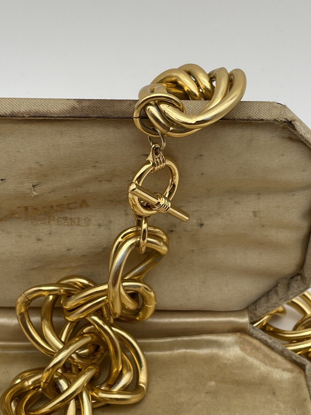 Goldtone Metal Double Link CHUNKY Chain Necklace 30"L