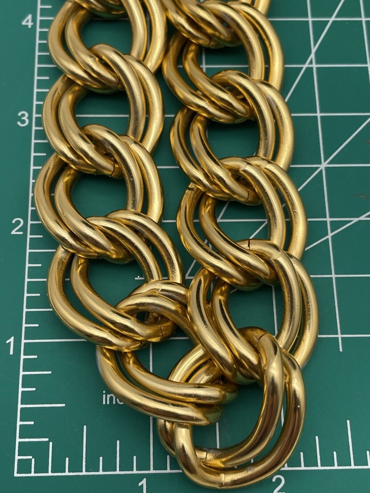 Goldtone Metal Double Link CHUNKY Chain Necklace 30"L