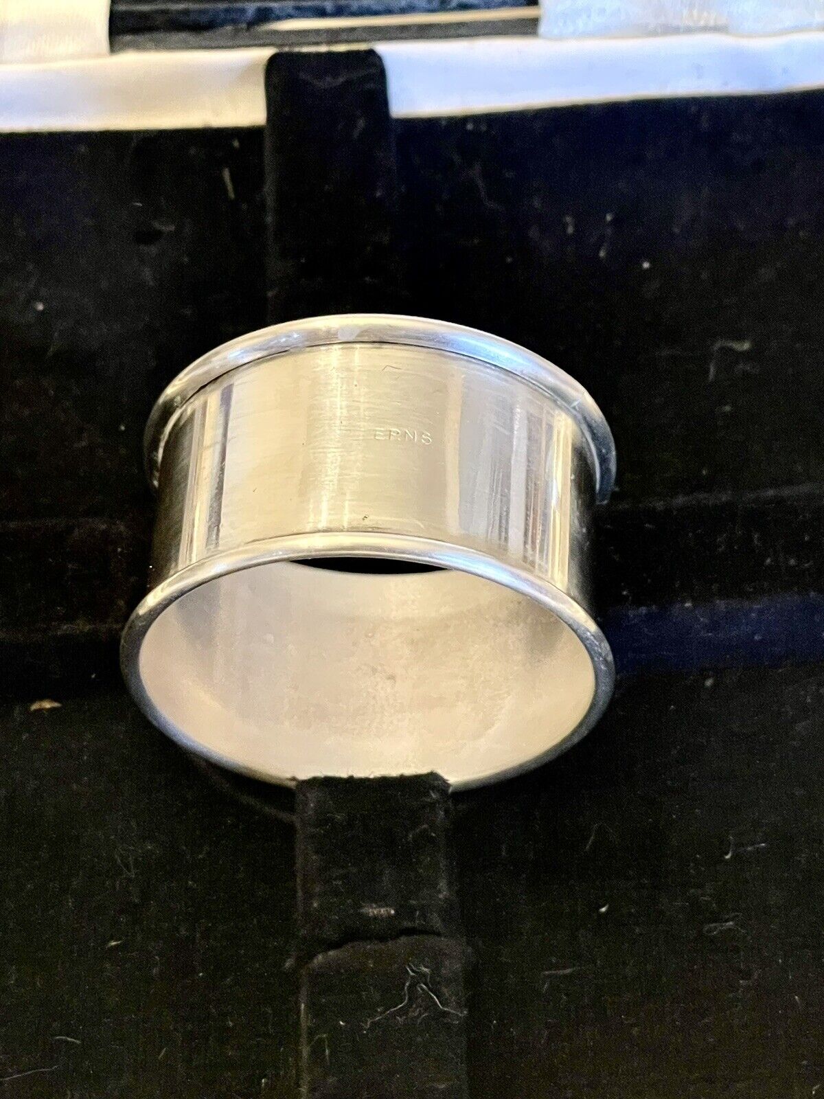 VINTAGE Silver Napkin Ring Original Presentation Box Monogram RJP Plated