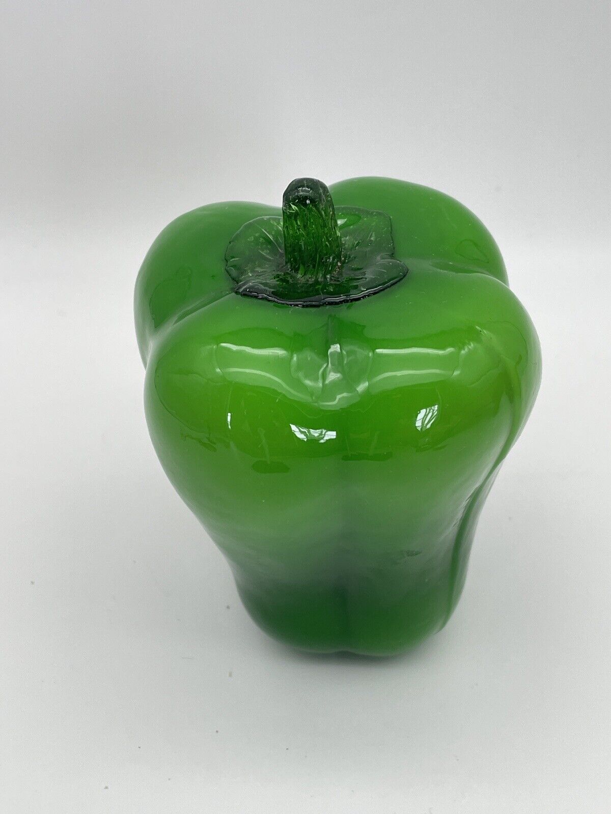Green Bell Pepper Murano Style Glass Art Vegetable