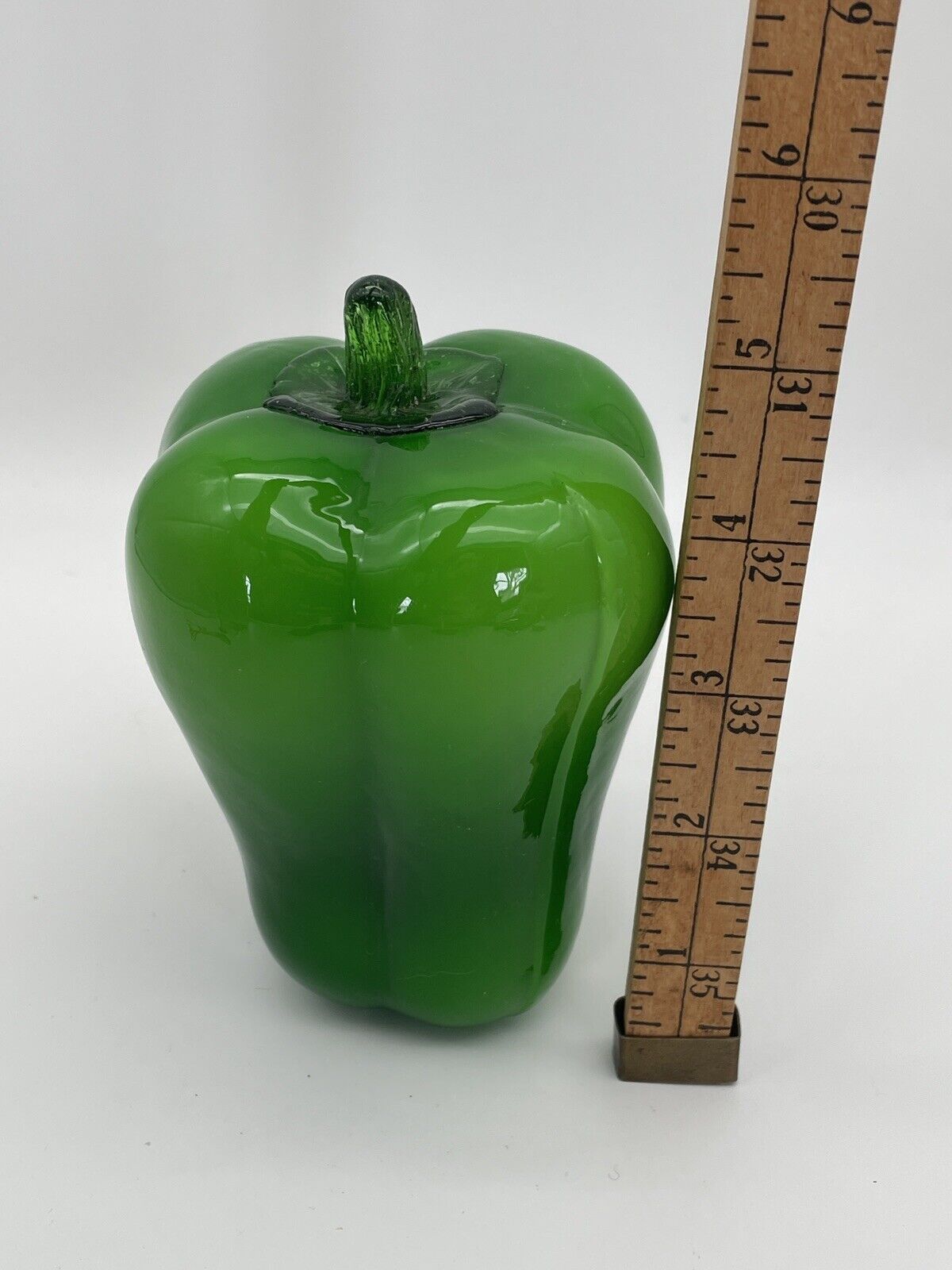 Green Bell Pepper Murano Style Glass Art Vegetable