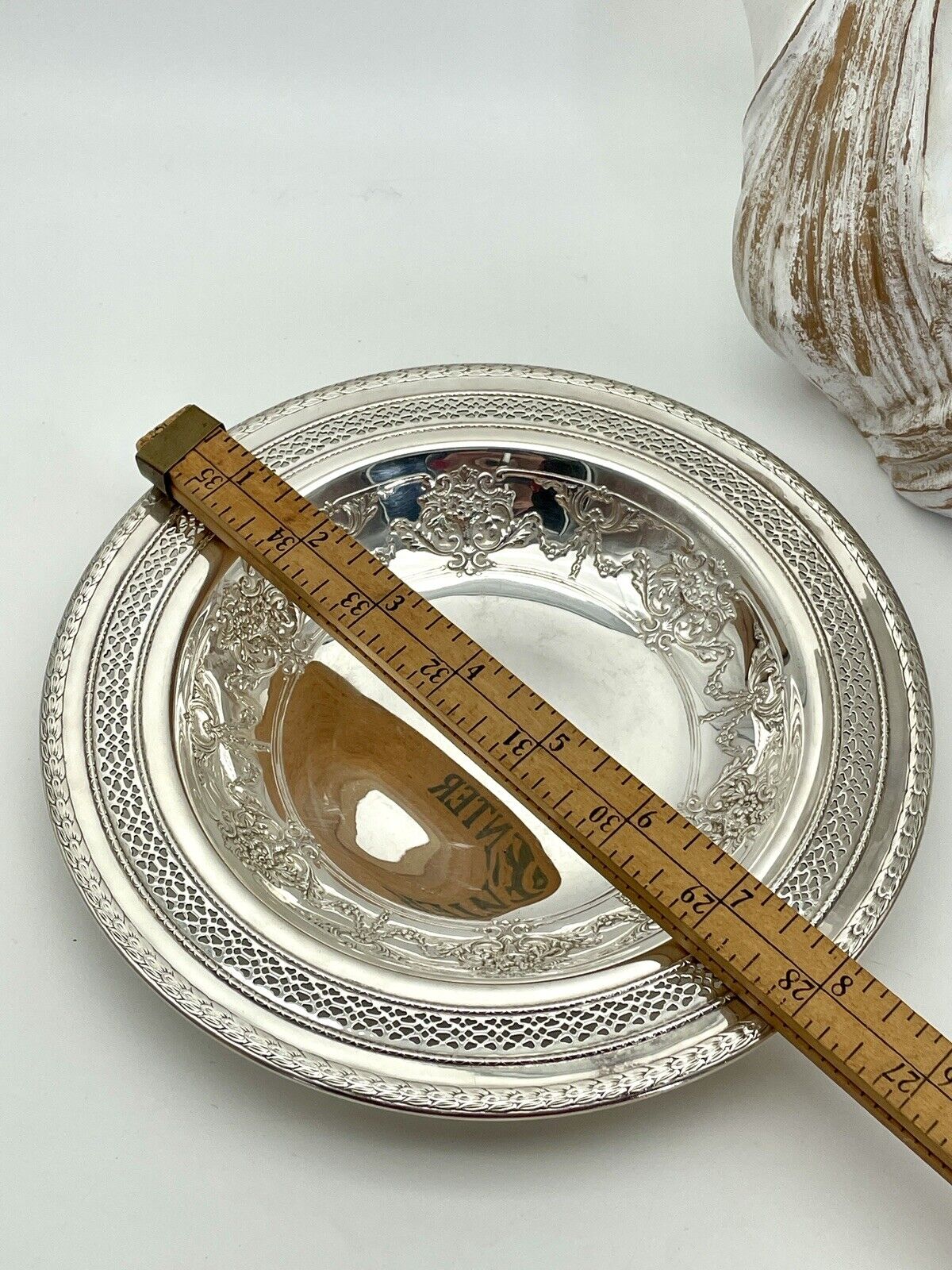 Vintage Silver Plate Bonbon Bowl Reticulated Flower Basket International Silver