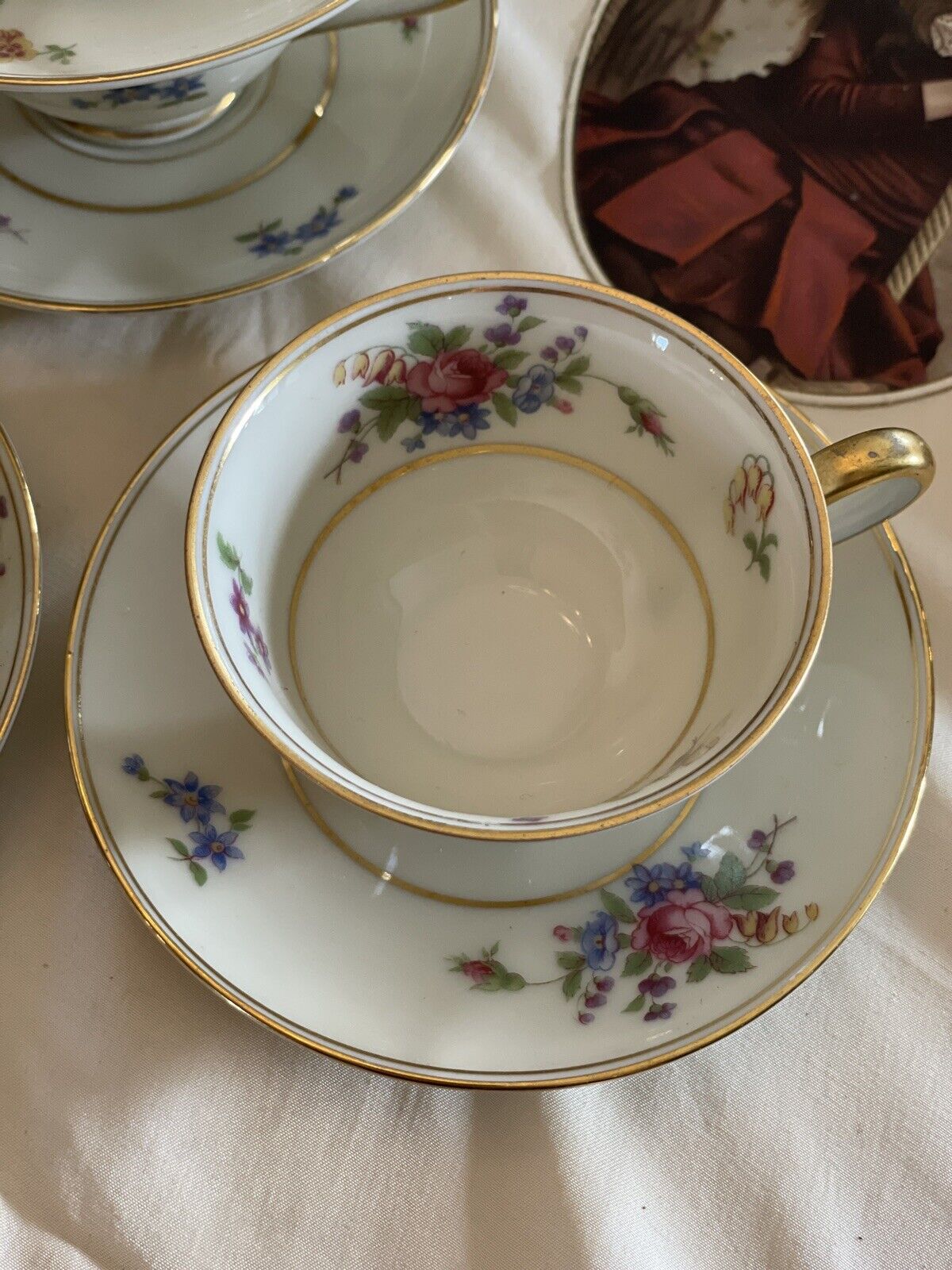 4 Espresso Cups & Saucers Demitasse Tirschenreuth The Queens Rose