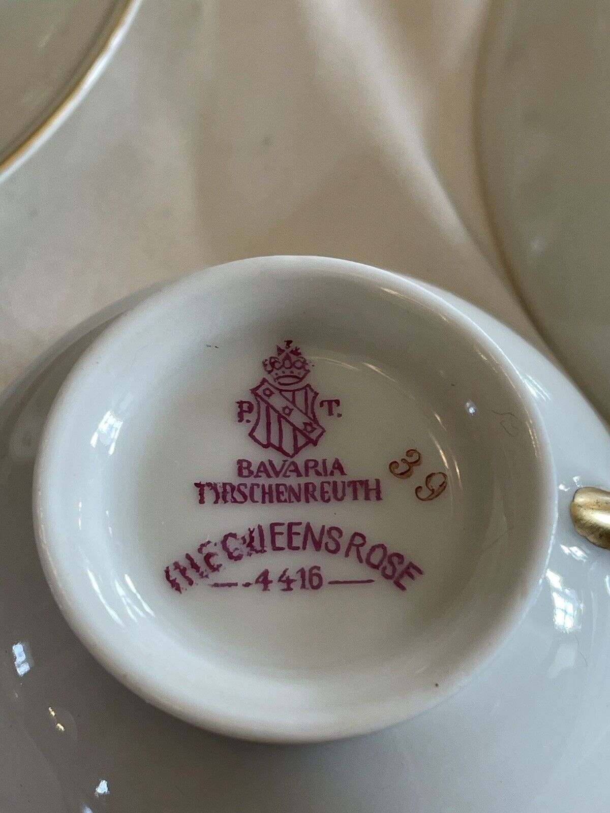 4 Espresso Cups & Saucers Demitasse Tirschenreuth The Queens Rose