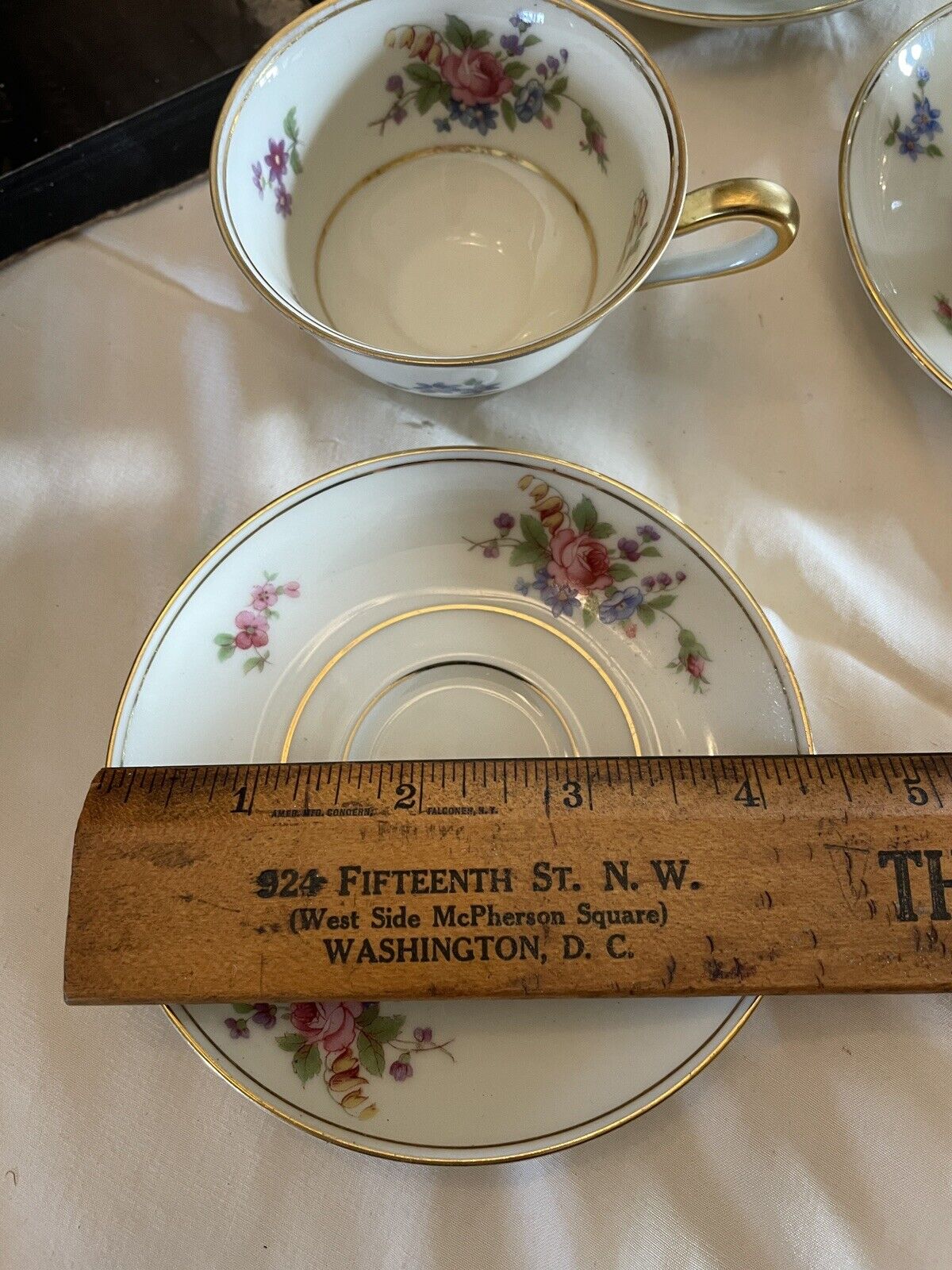 4 Espresso Cups & Saucers Demitasse Tirschenreuth The Queens Rose