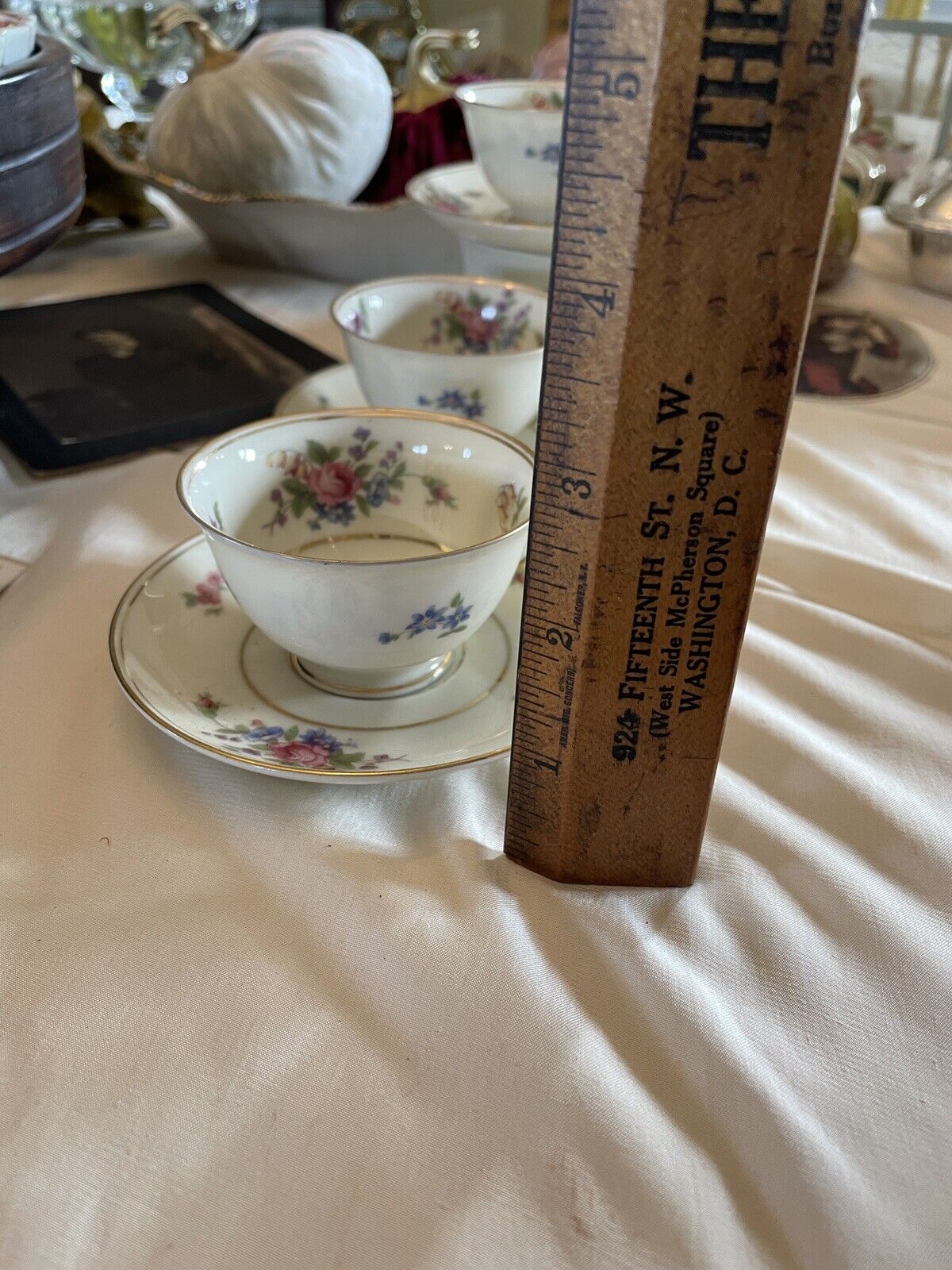 4 Espresso Cups & Saucers Demitasse Tirschenreuth The Queens Rose