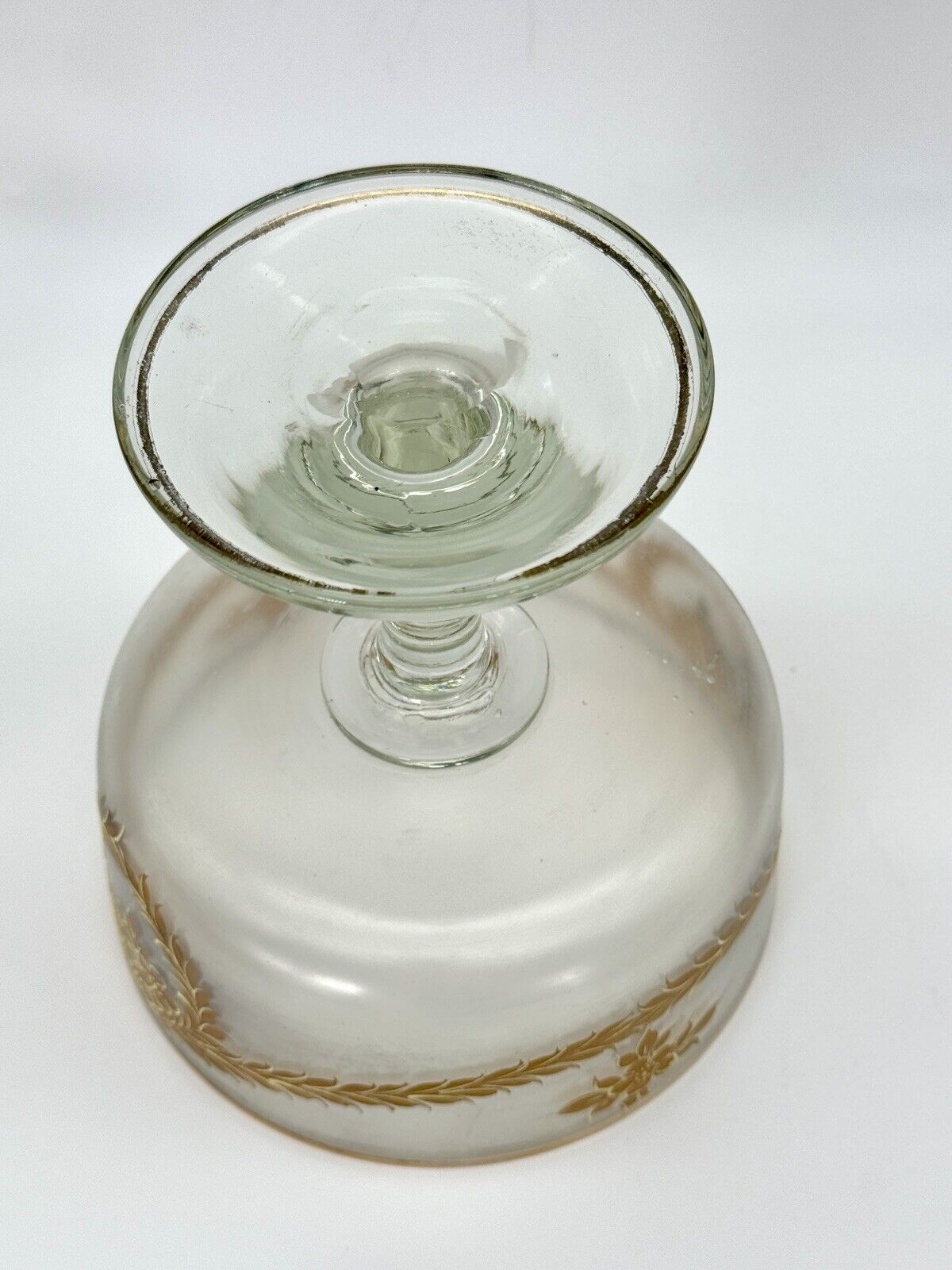 French ANTIQUE Style Opaque Glass Compote Dessert Service 6 Pieces Hand Painted
