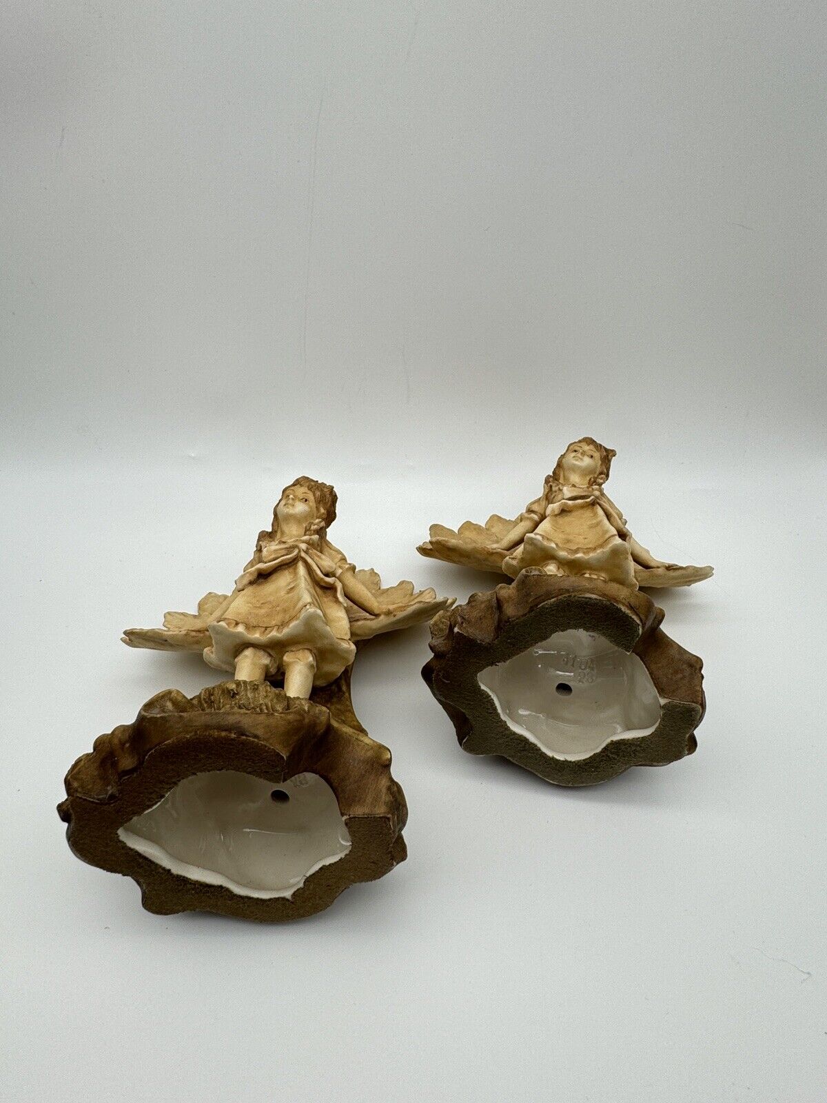 Pair Of Victorian Style Mantle Figurines Depicting Young Girl AS IS!