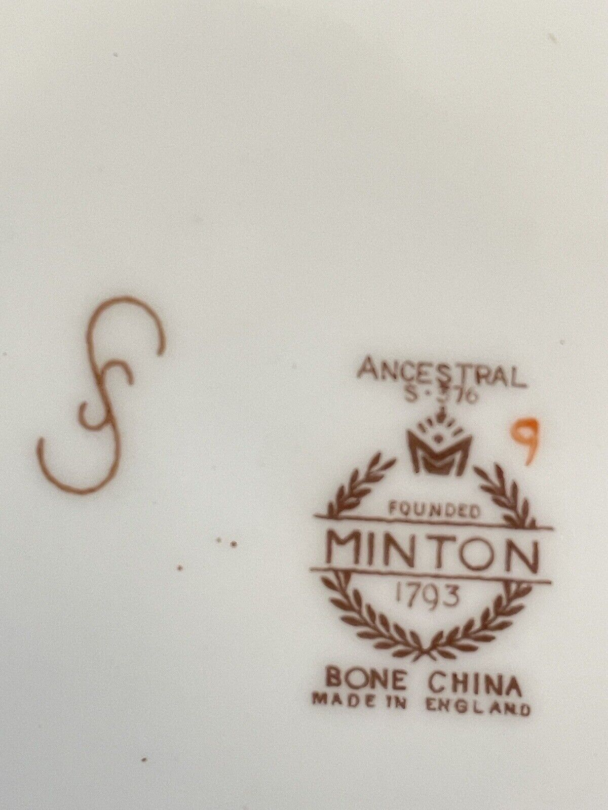 6 MINTON Ancestral Bread Plate 6.25” Wreath Backstamp VINTAGE