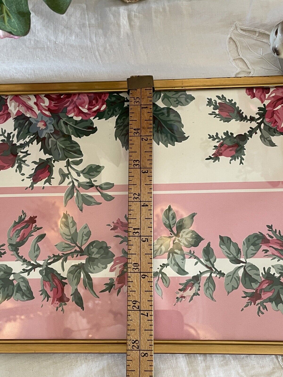 Vintage Stand Up Frame Brass Tone Floral Design Inside Ca 9 3/8”h X 7 3/8”w