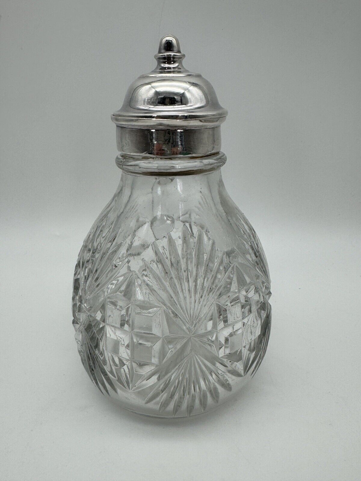 Vintage Glass Syrup Pitcher With Silverplate Lid Inside REPAIR