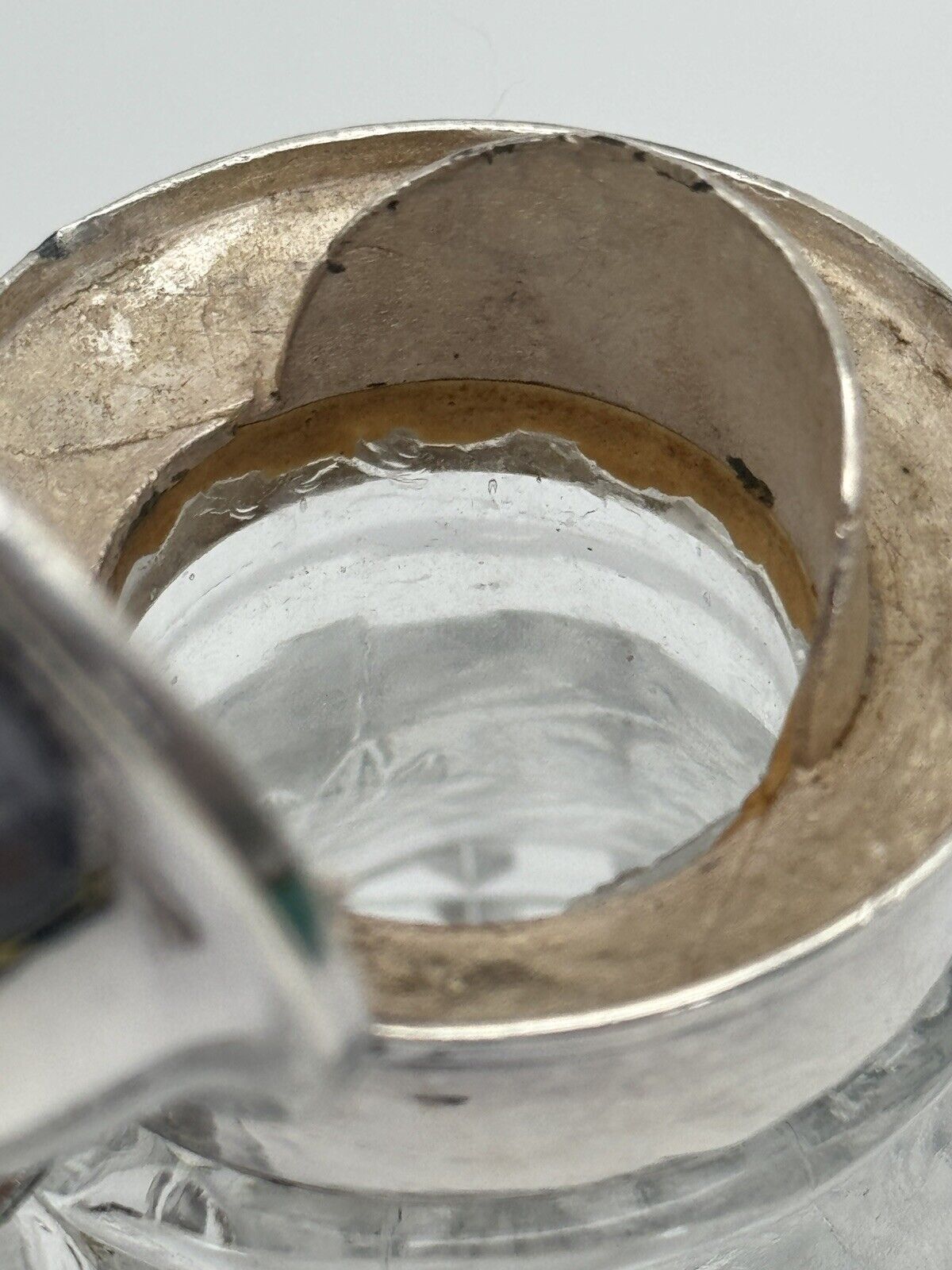 Vintage Glass Syrup Pitcher With Silverplate Lid Inside REPAIR