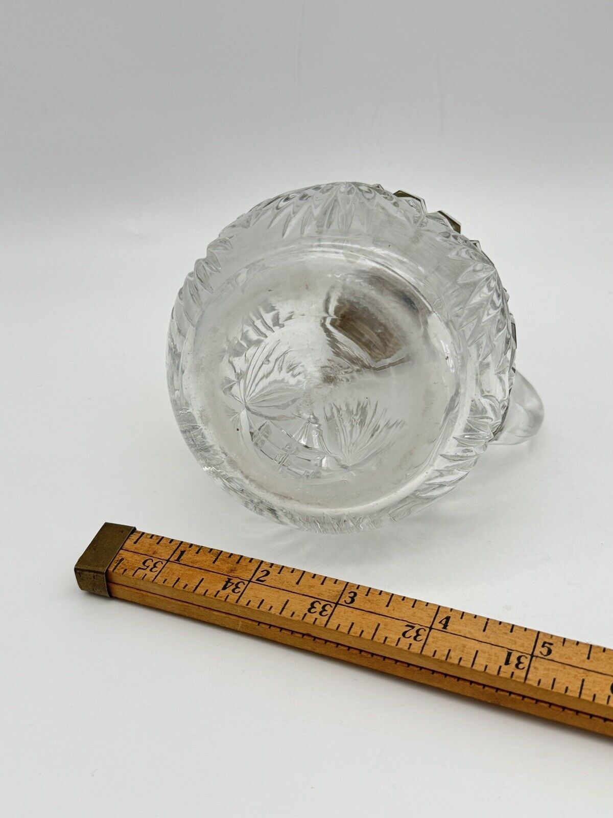 Vintage Glass Syrup Pitcher With Silverplate Lid Inside REPAIR