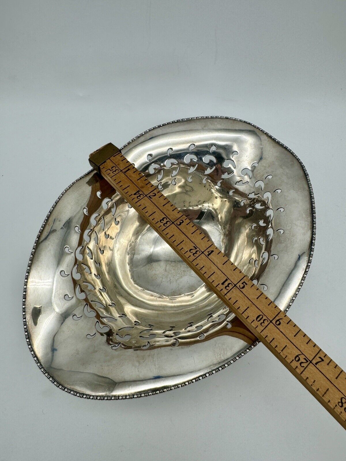 Antique Footed Bowl Serpentine Reticulated F Roger’s Quadruple Silver Plate