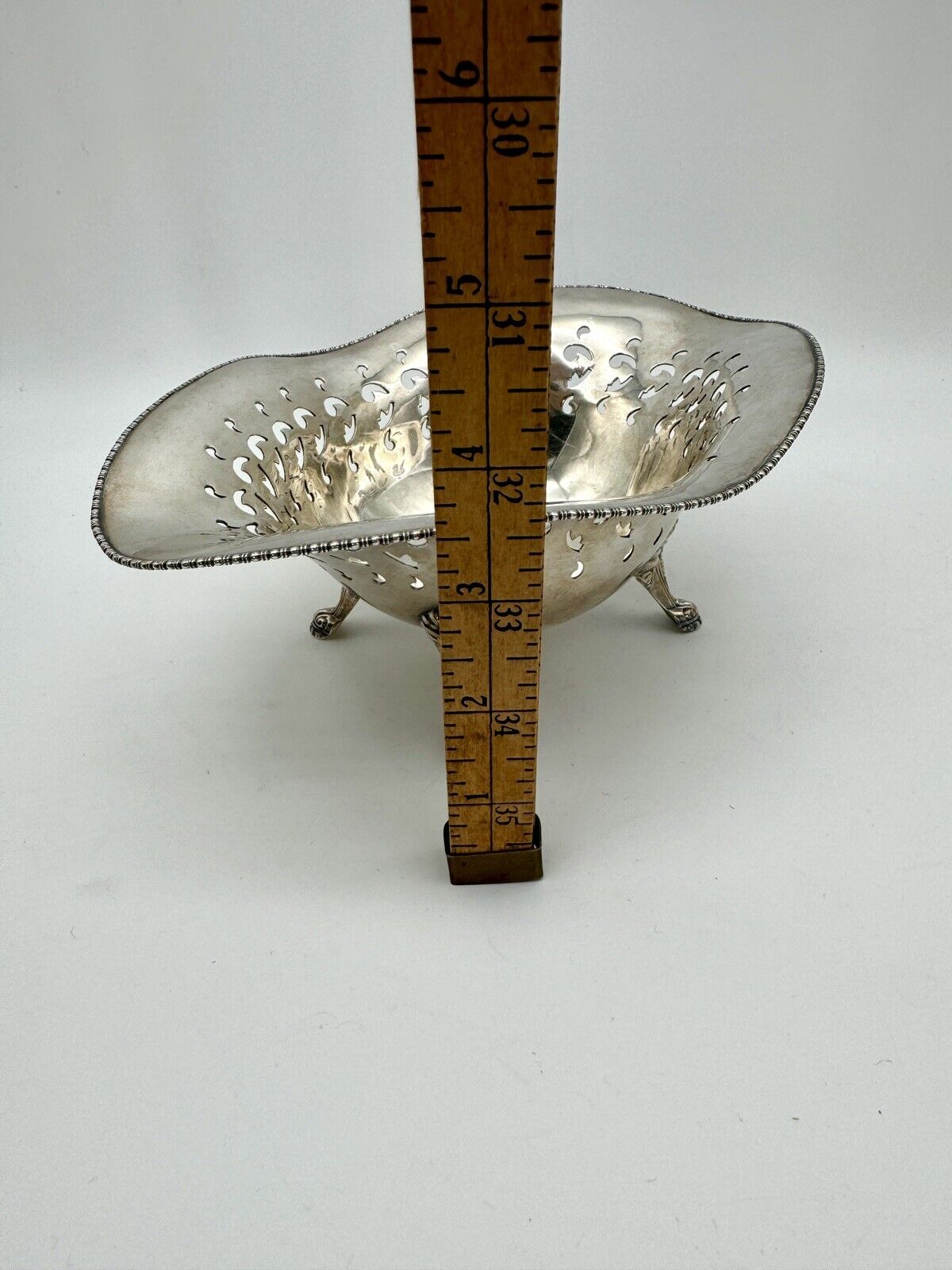 Antique Footed Bowl Serpentine Reticulated F Roger’s Quadruple Silver Plate