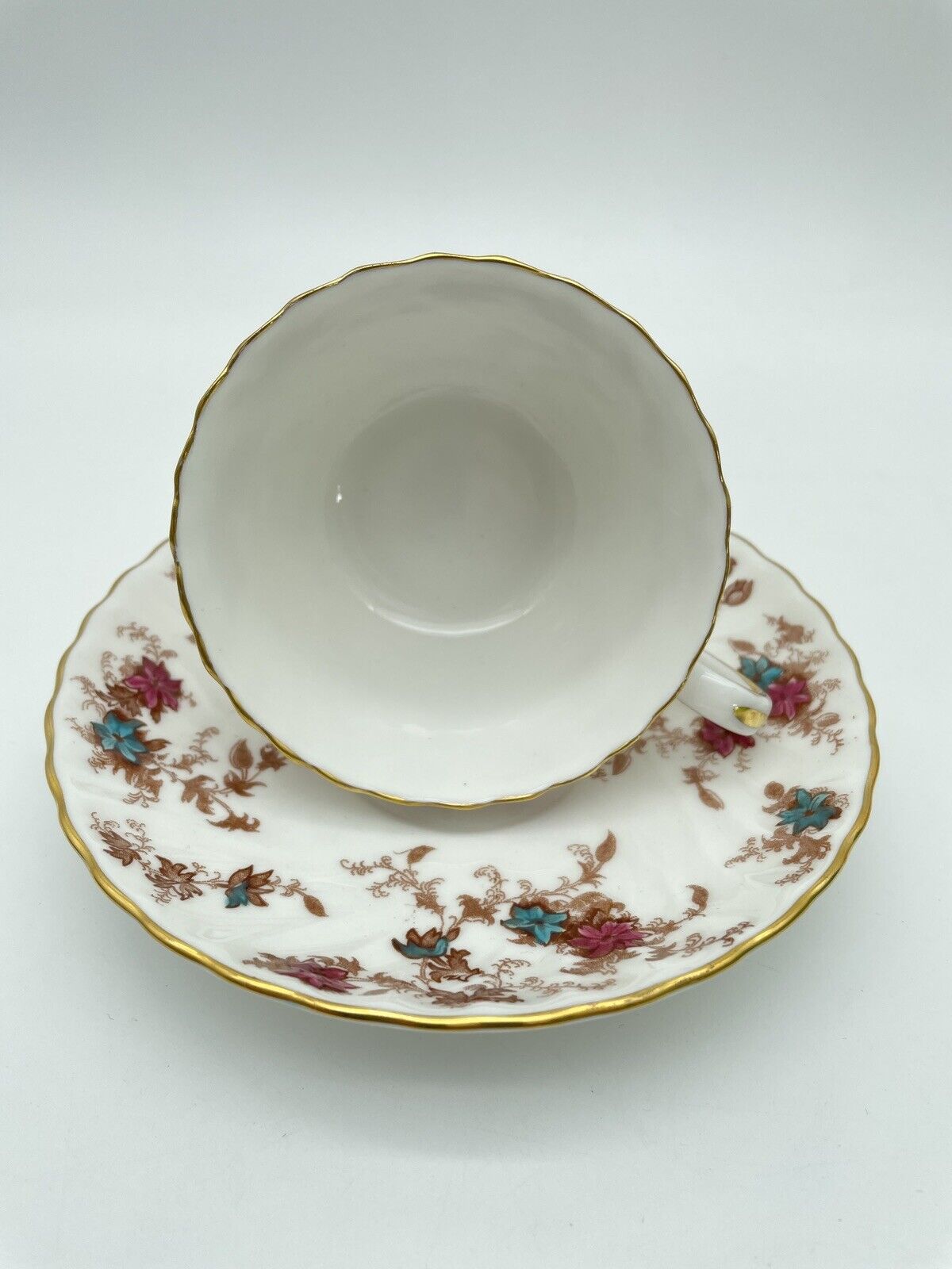 Minton Ancestral Wreath Back Stamp Bone China Vintage Cup & Saucer Set