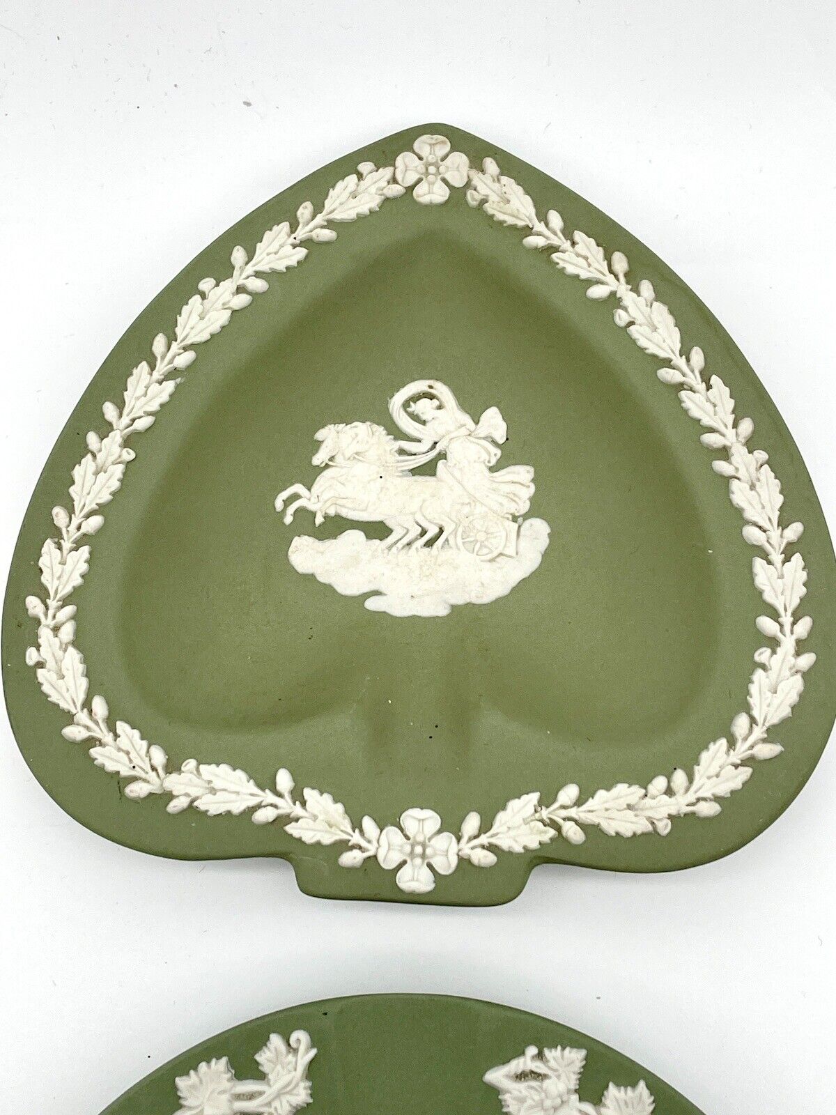 Green Wedgwood Jasperware Ashtrays Set Of 4 50s & 60s Vintage