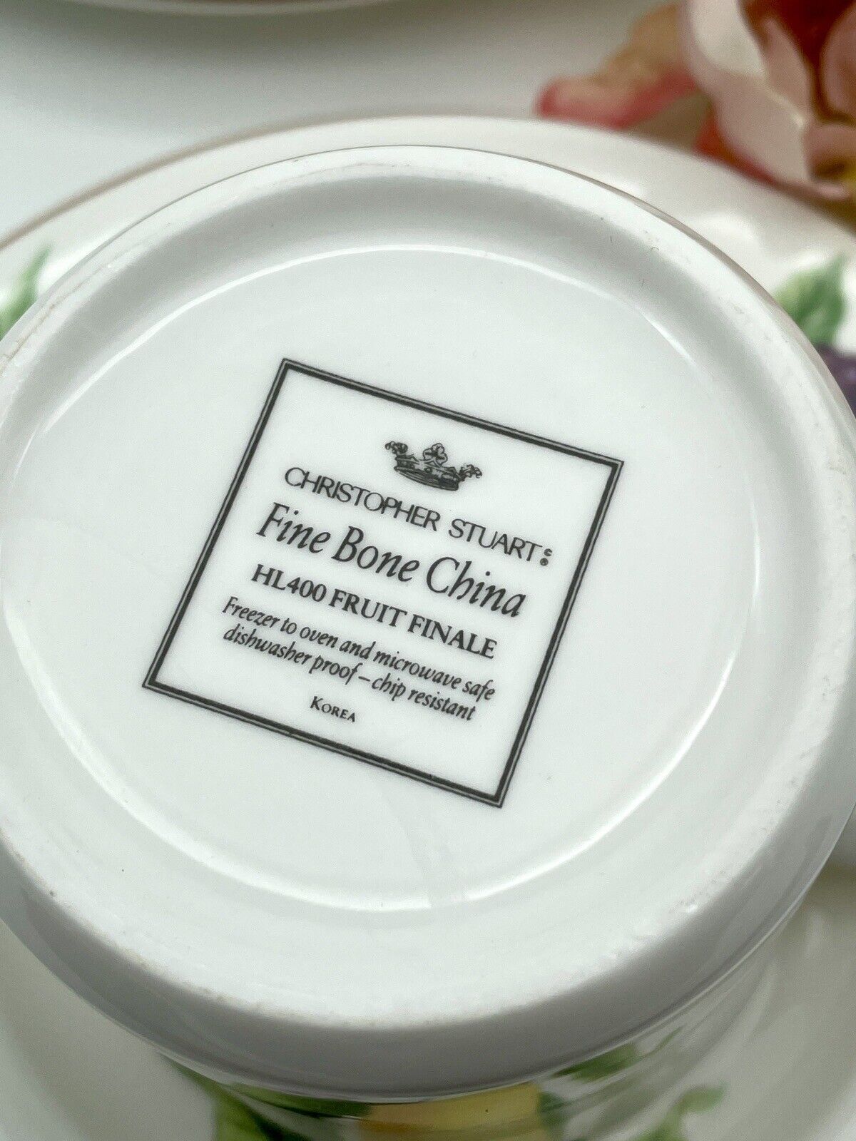 Luncheon Set Christoper Stuart Fruit Finale 12 Pcs 4Cups & Saucers 4 Salad Plate