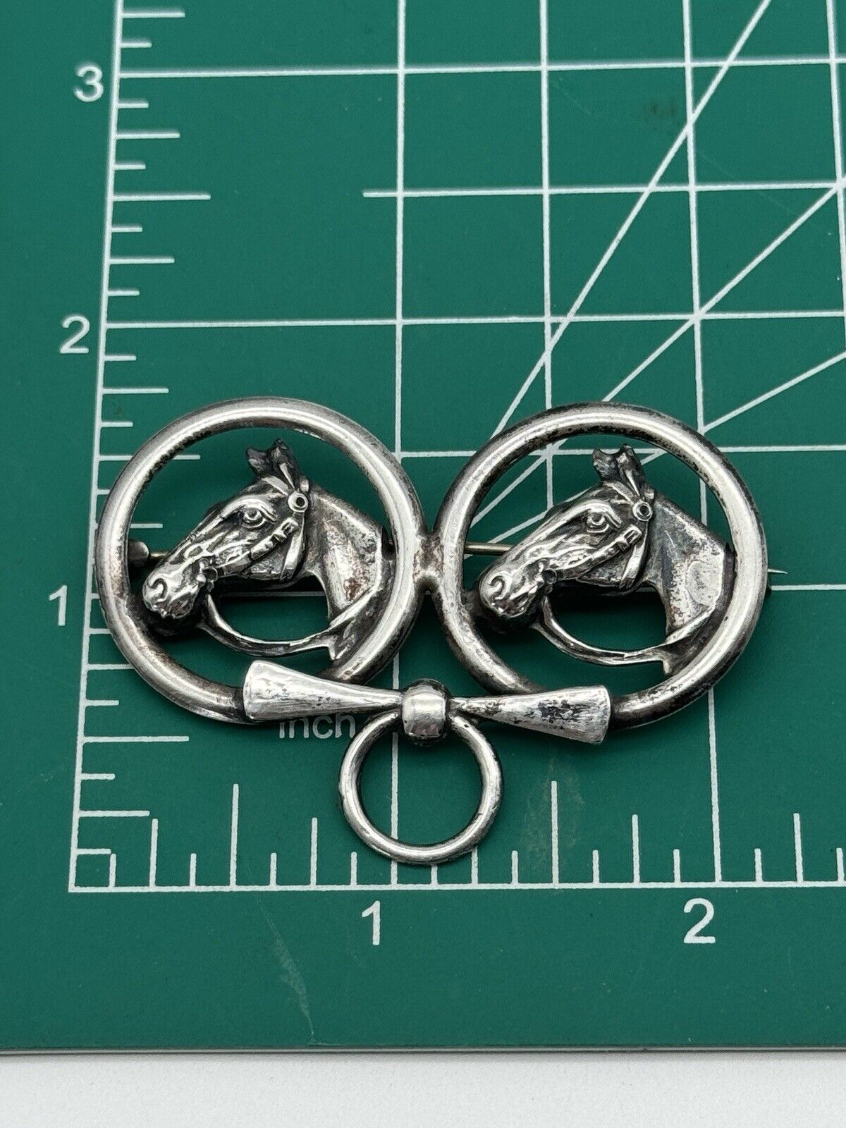 Vintage Sterling Silver Horse Pin Brooch Kentucky Derby Circa 2”