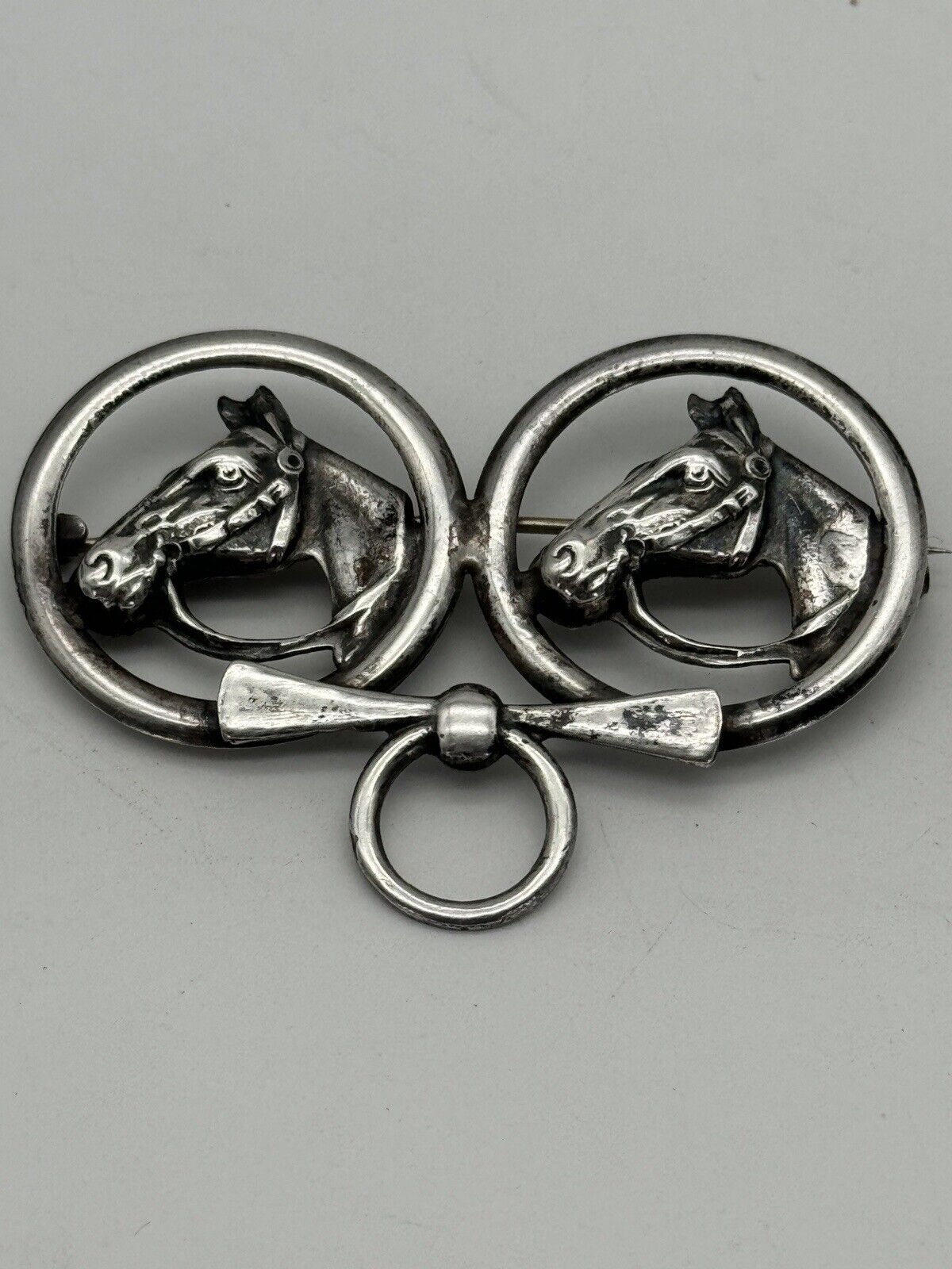Vintage Sterling Silver Horse Pin Brooch Kentucky Derby Circa 2”