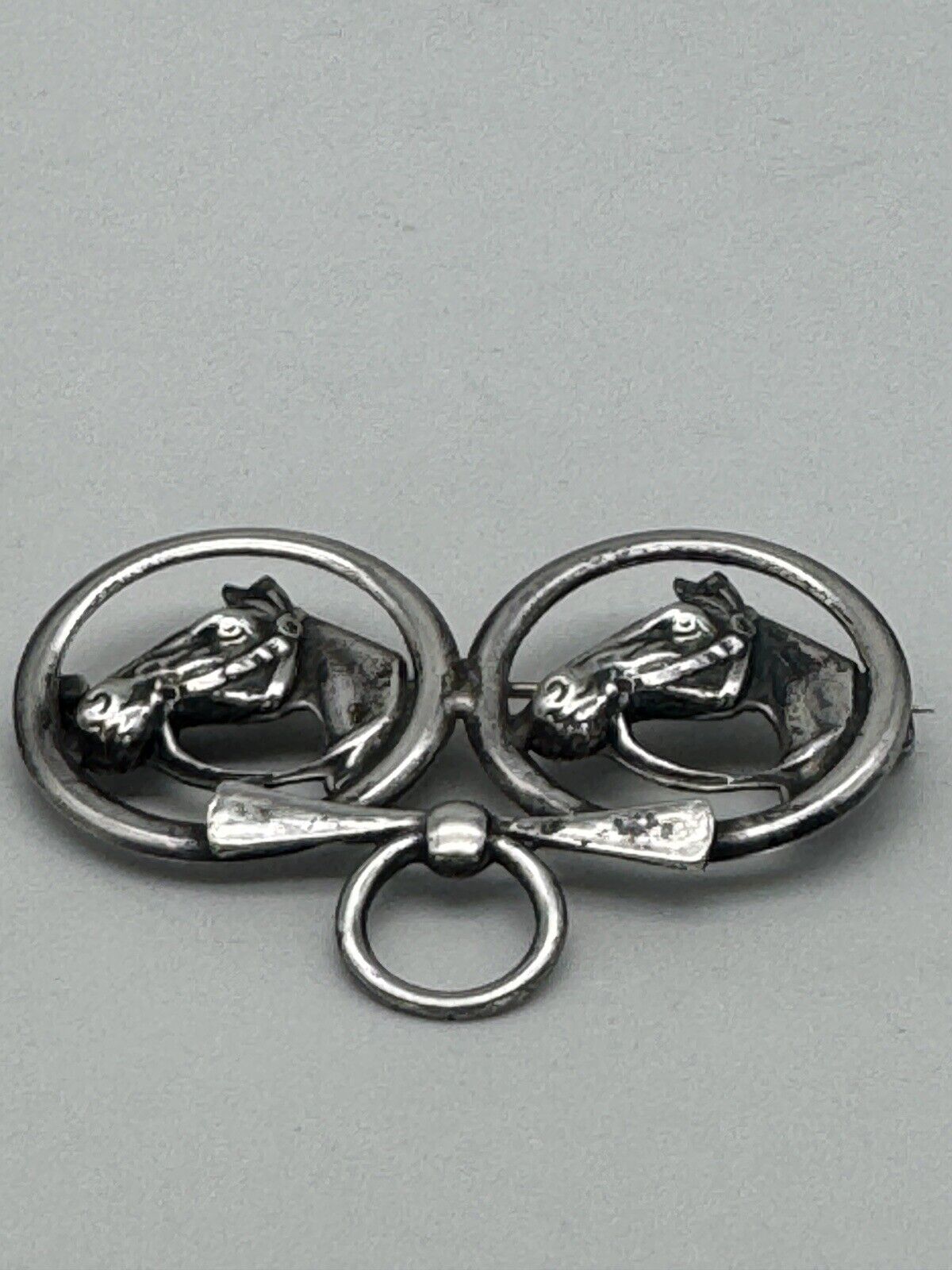 Vintage Sterling Silver Horse Pin Brooch Kentucky Derby Circa 2”