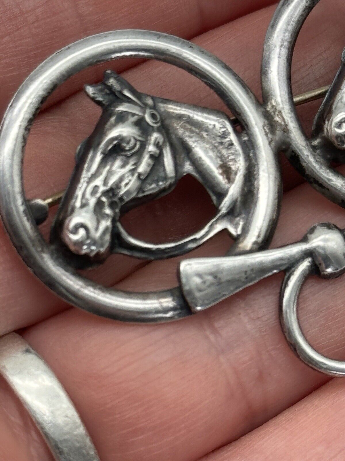 Vintage Sterling Silver Horse Pin Brooch Kentucky Derby Circa 2”