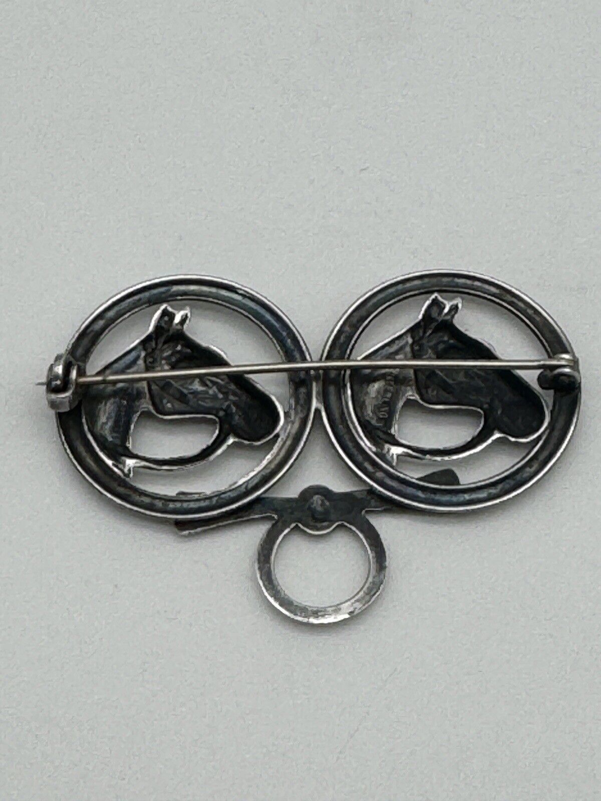 Vintage Sterling Silver Horse Pin Brooch Kentucky Derby Circa 2”