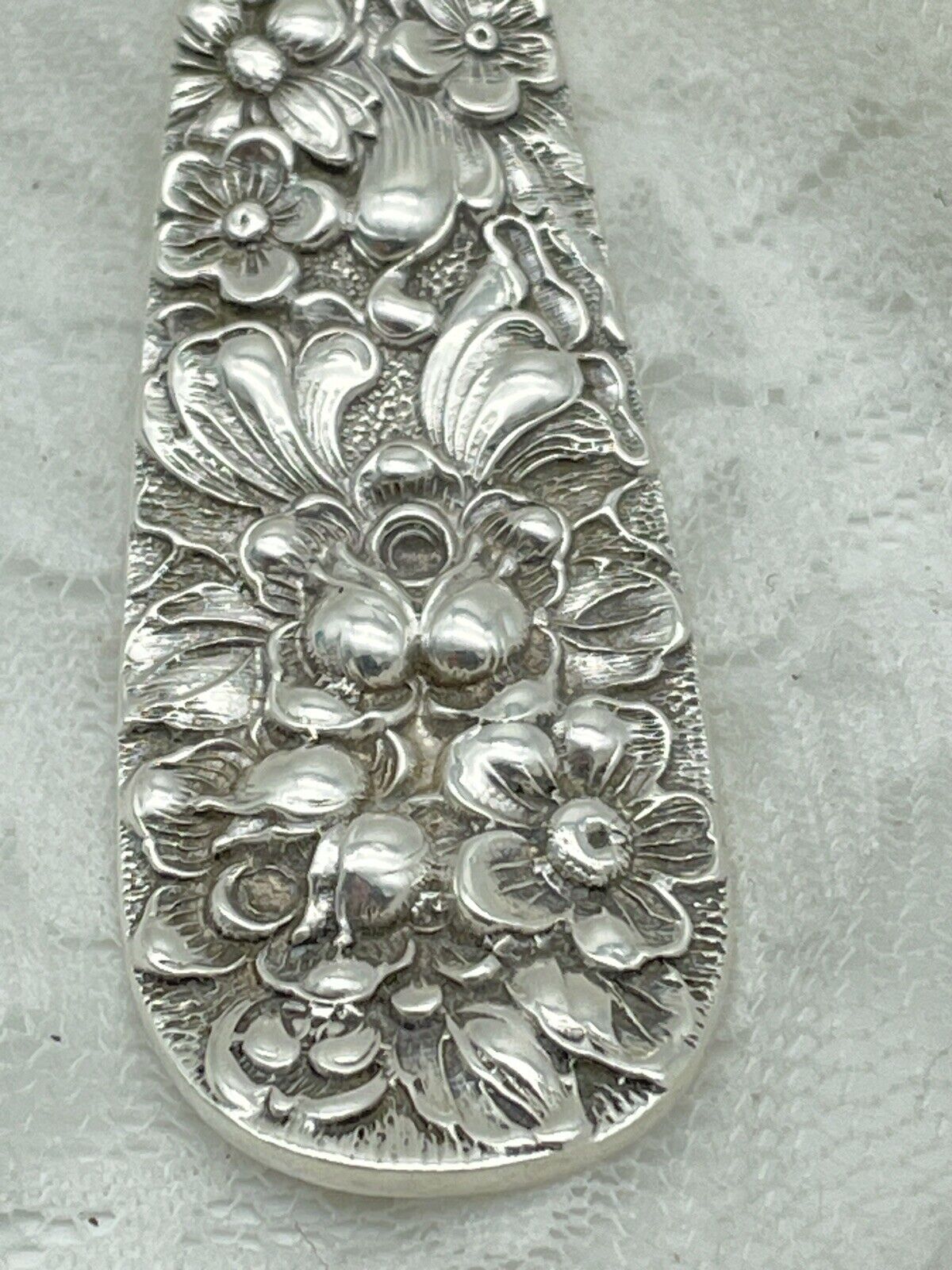 Vintage Stieff Rose Flatware Sterling Silver .925 Salad SERVING Spoon 8"
