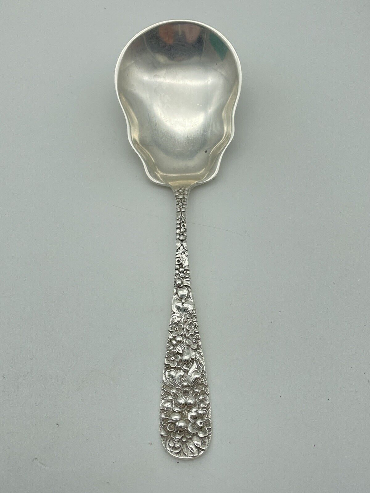 Vintage Stieff Rose Flatware Sterling Silver .925 Salad SERVING Spoon 8"