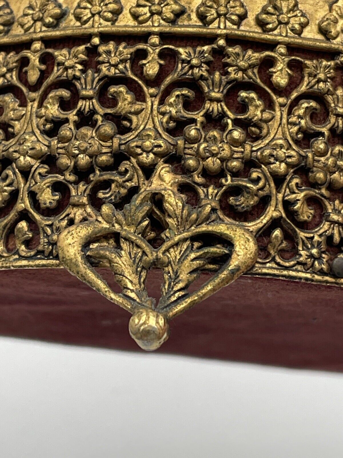 Vintage Jewelry Case Rose Design Celluloid RARE Hollywood Regency