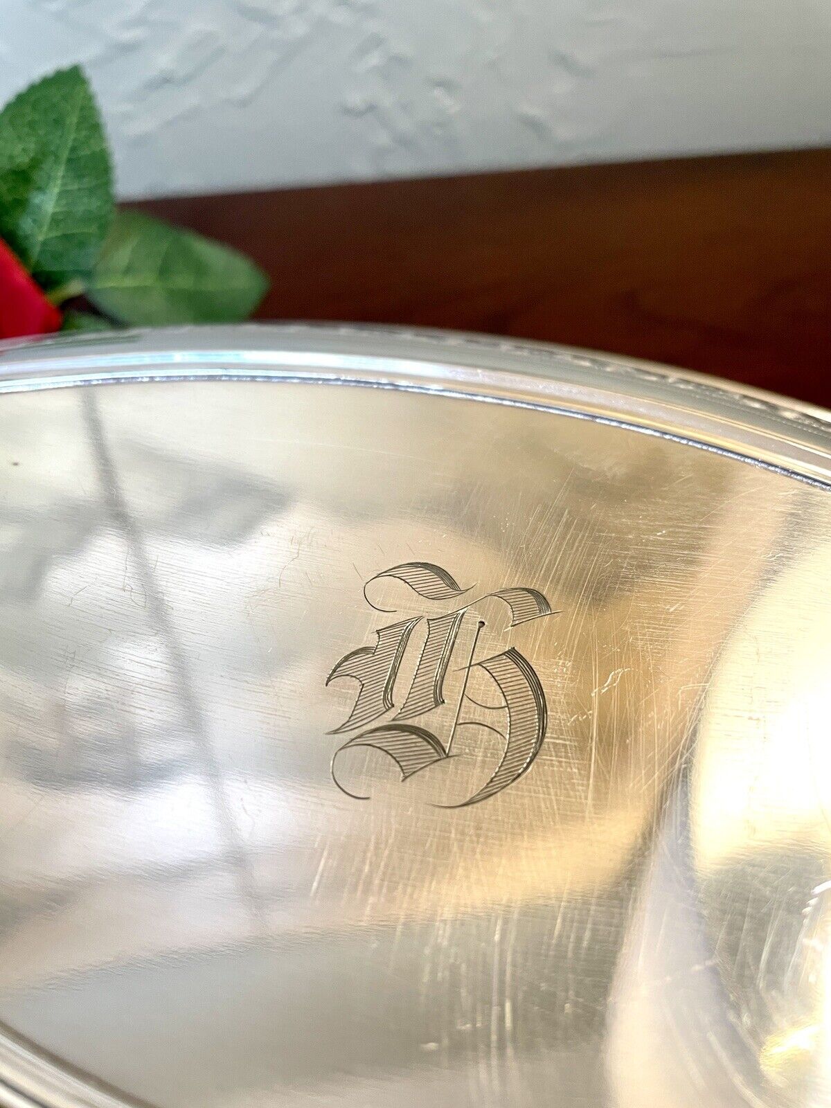 Antique Lidded Silverplate Edwardian Entree Dish Monogrammed Chased COMMUNITY